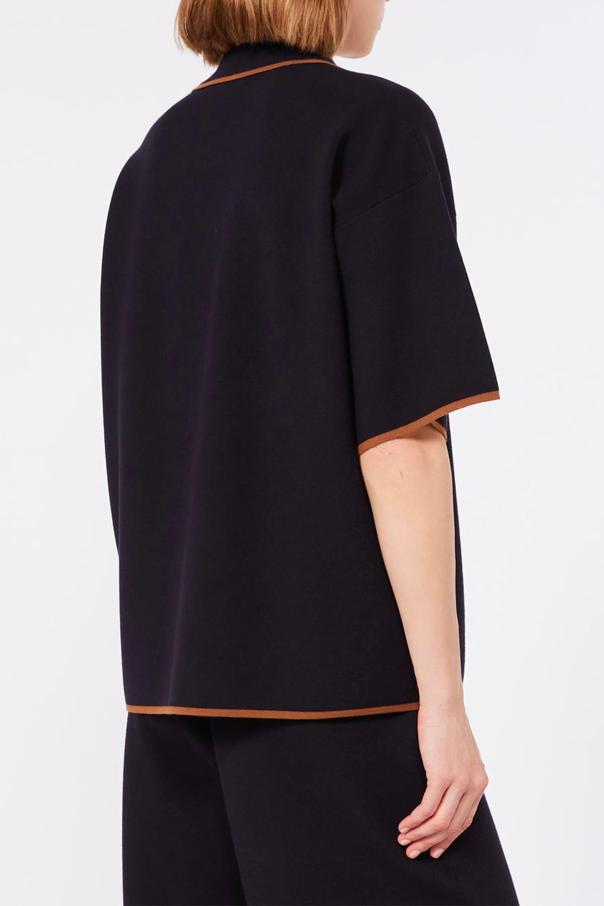 MAXMARA'S BRANDS MAGLIA-CANOTTIERA-TOP  BLU/CUOIO / XXS Polo in maglia donna Max Mara Studio Mstoncia