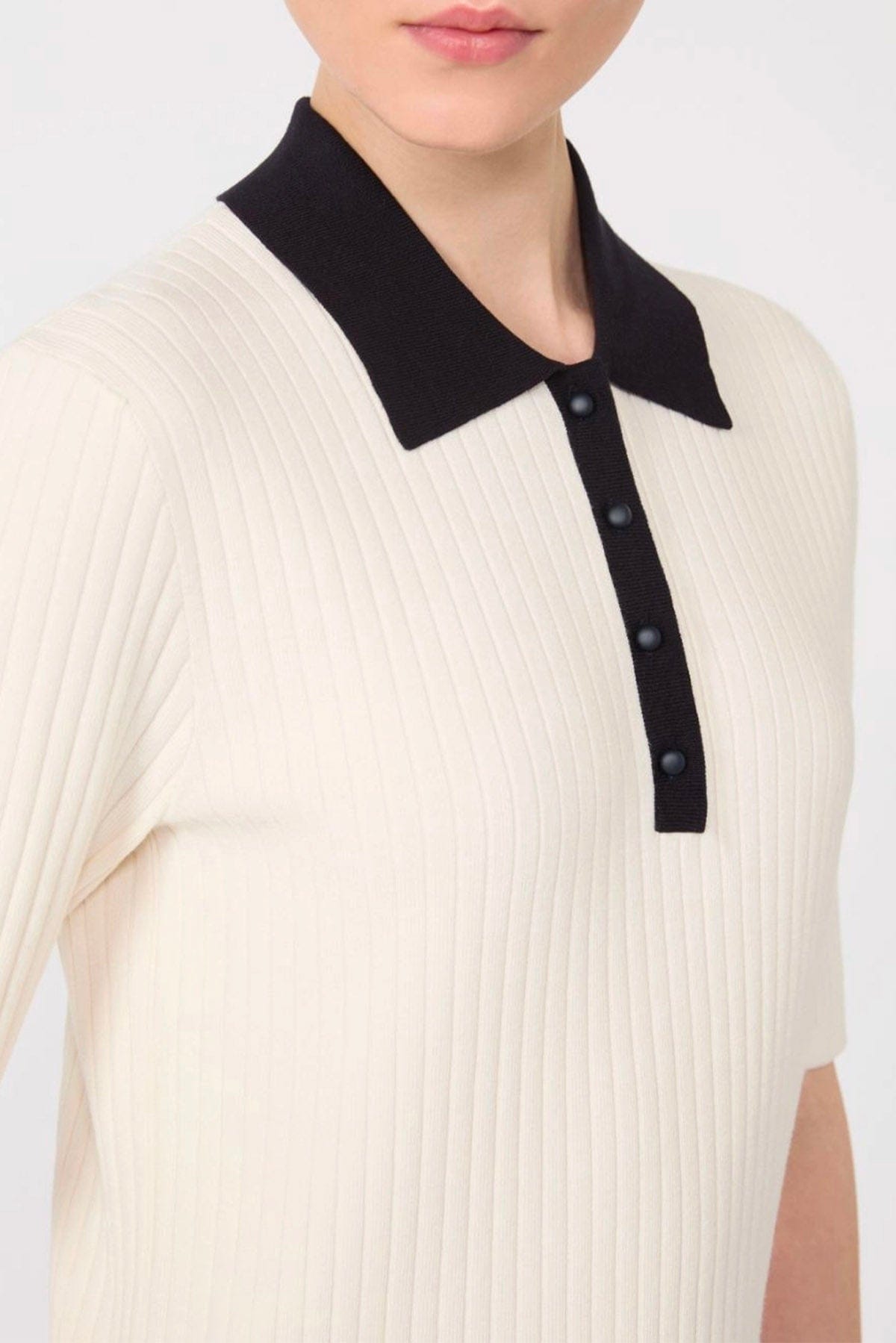 MAXMARA'S BRANDS MAGLIA-CANOTTIERA-TOP  BIANCO / BLU / XXS Polo in maglia donna Max Mara Studio Mstoscuri