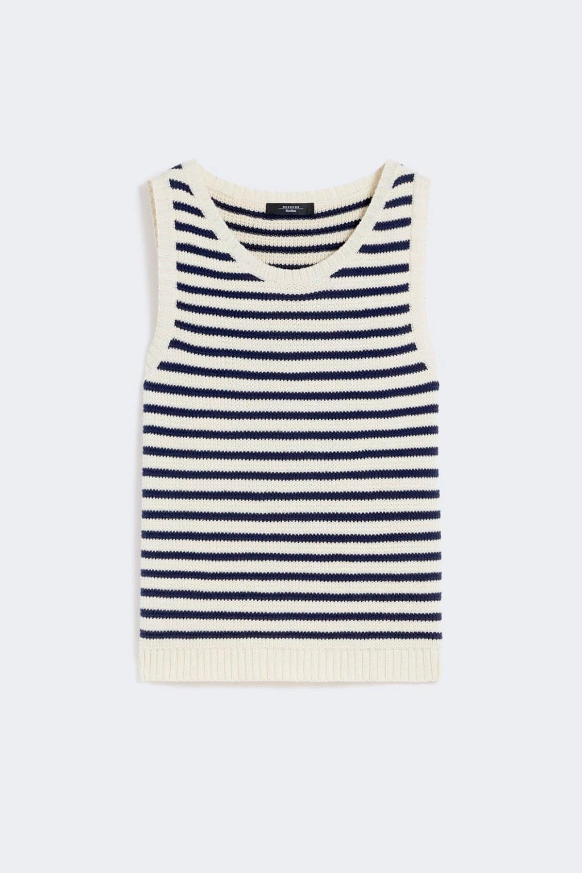 MAXMARA'S BRANDS MAGLIA-CANOTTIERA-TOP  RIGA BURRO / XXS Maglia senza maniche donna Weekend Max Mara Wkdmadia