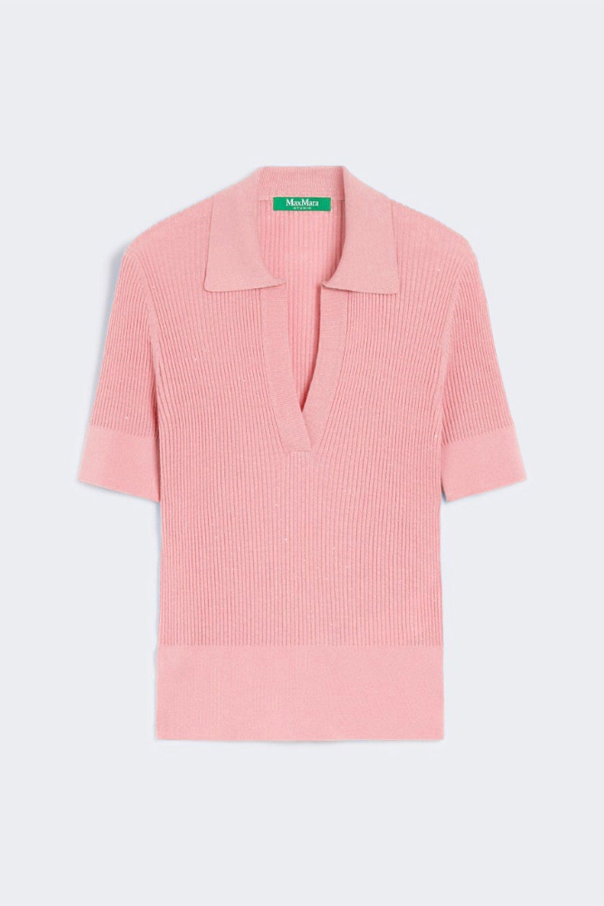 MAXMARA&#39;S BRANDS MAGLIA-CANOTTIERA-TOP  ROSA / XXS Polo con micro paillettes donna Studio Max Mara Uberta