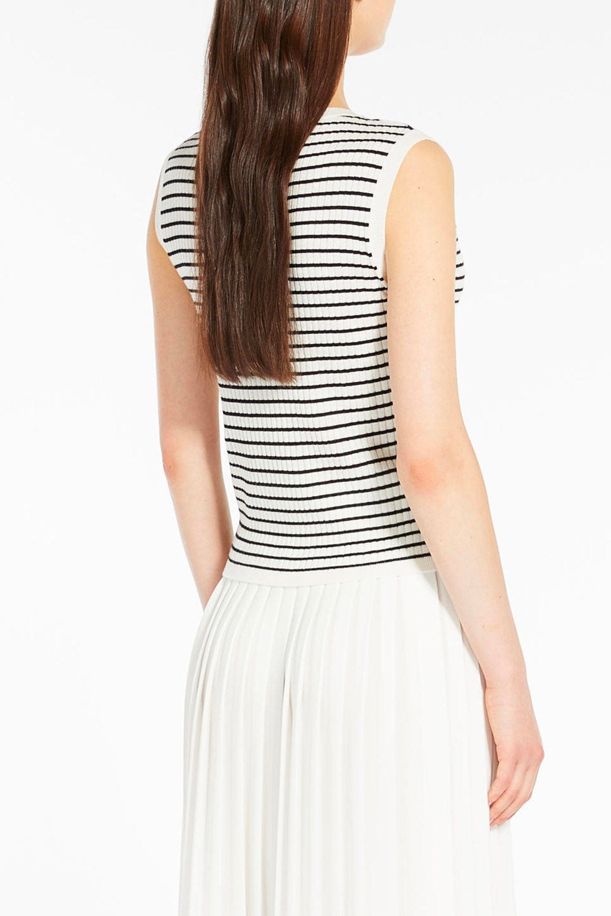 MAXMARA'S BRANDS MAGLIA-CANOTTIERA-TOP  BIANCO RIGATA / XXS Top Rigata Max Mara Studio Valeria