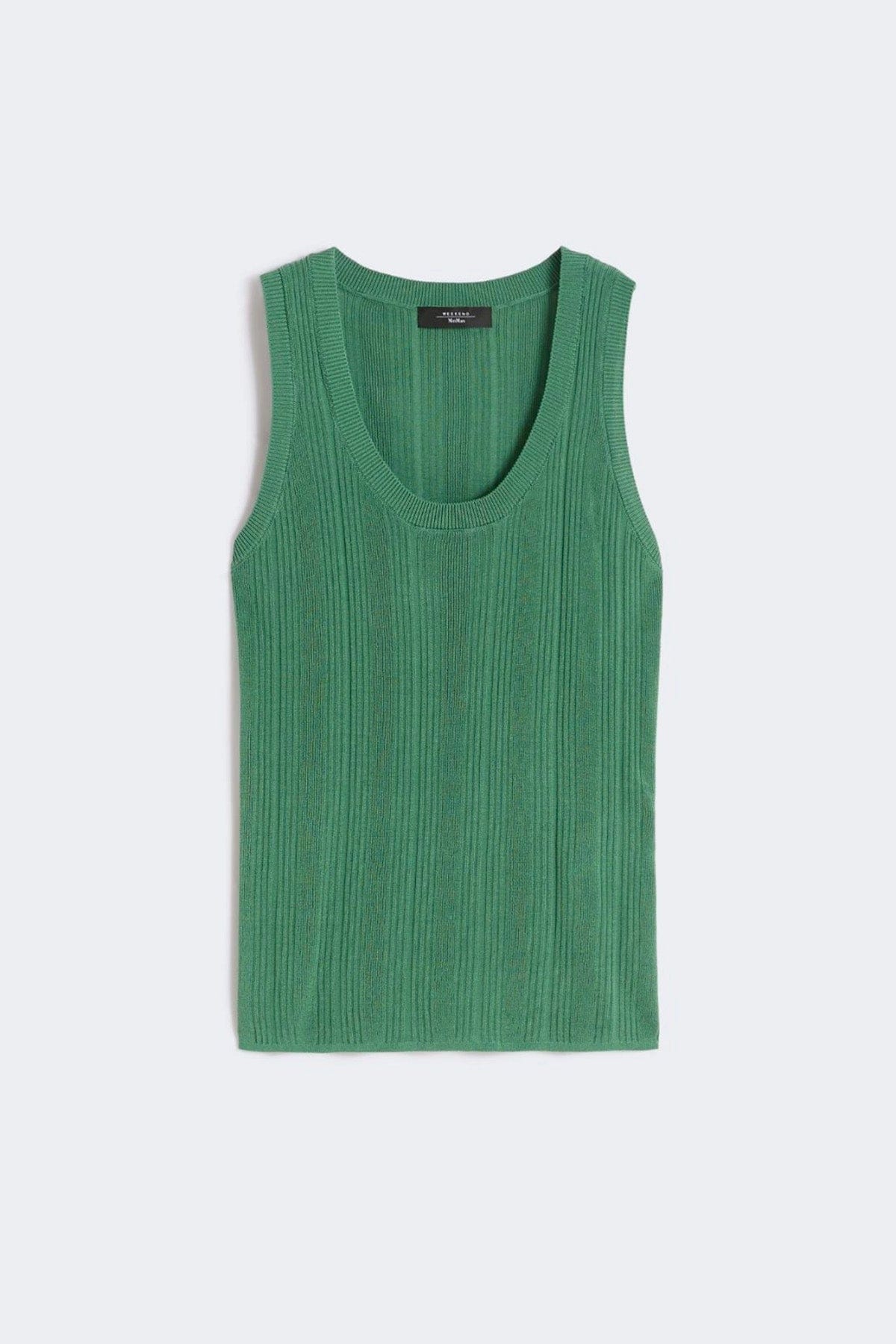 MAXMARA'S BRANDS MAGLIA-CANOTTIERA-TOP  VERDE / XXS Canotta slim donna Weekend Max Mara Wkdcose