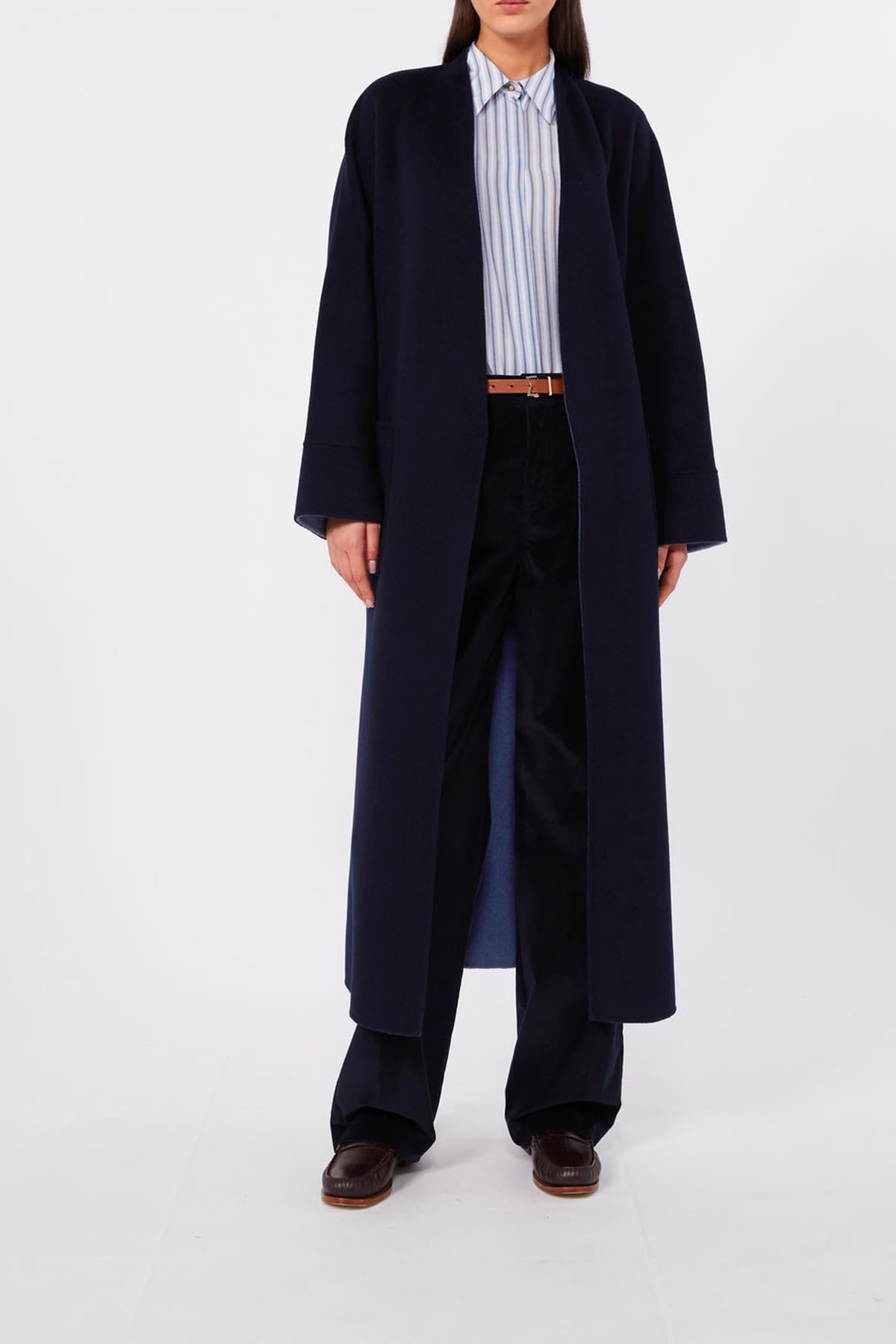MAXMARA'S BRANDS MANTELLO-MANTELLA  BLU/DENIM / 34 Cappotto in lana donna Max Mara Studio reversibile Mstnodo