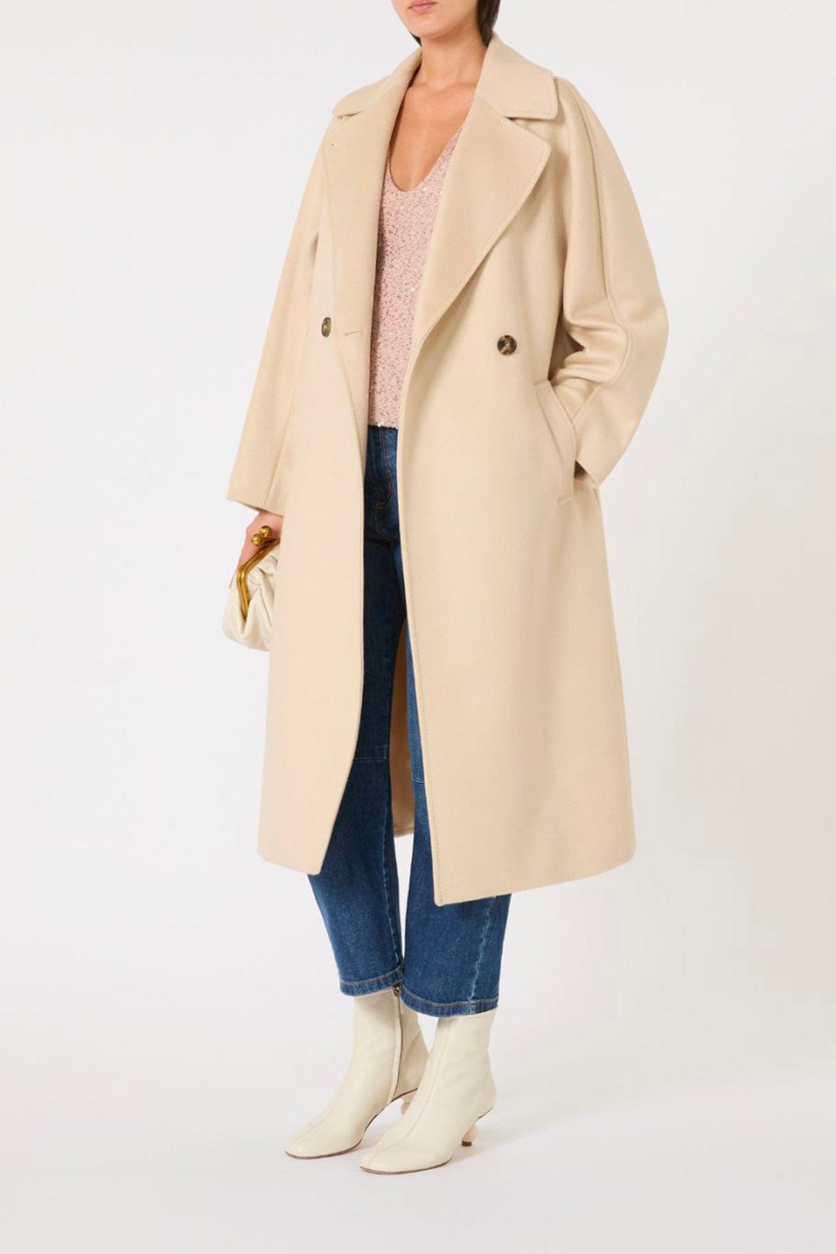 MAXMARA&#39;S BRANDS MANTELLO-MANTELLA  Cappotto Bianco in lana donna Weekend Max Mara Resina