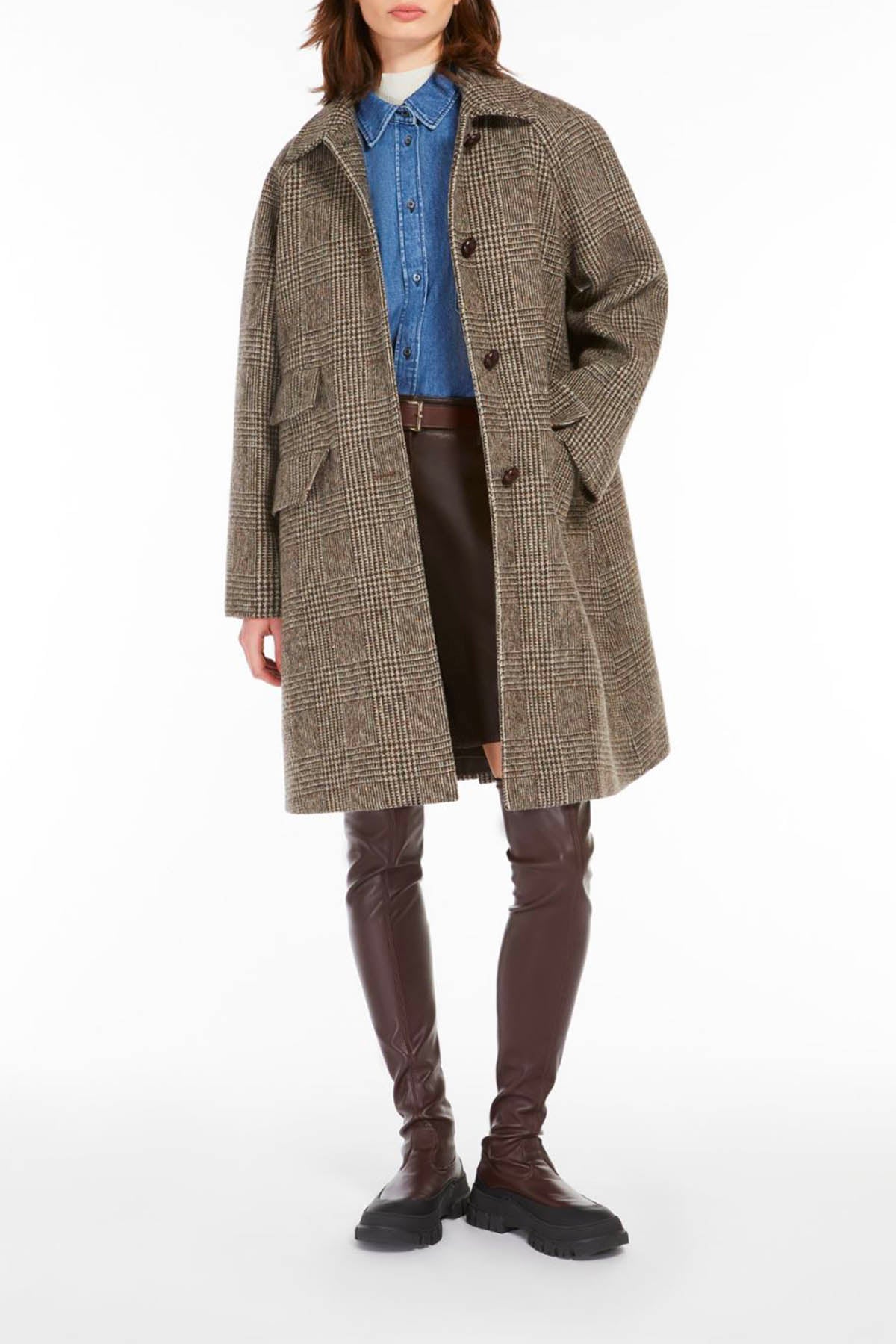 MAXMARA&#39;S BRANDS MANTELLO-MANTELLA  Cappotto Donna Principe di Galles Weekend Max Mara Pitone