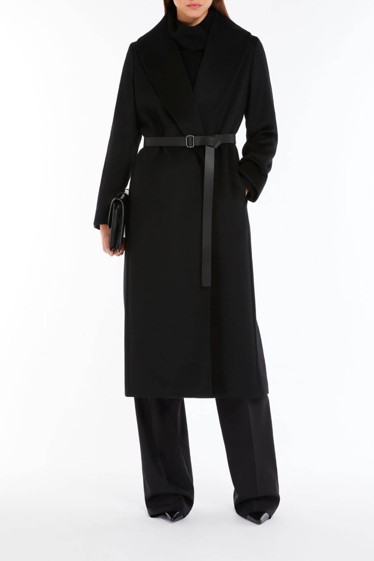 MAXMARA&#39;S BRANDS MANTELLO-MANTELLA  Cappotto Nero Donna Max Mara Studio Loriana