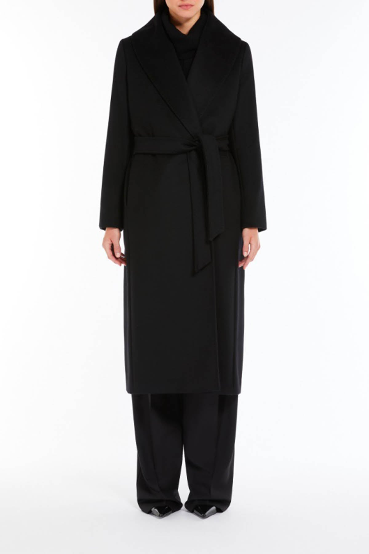 MAXMARA&#39;S BRANDS MANTELLO-MANTELLA  Cappotto Nero Donna Max Mara Studio Loriana