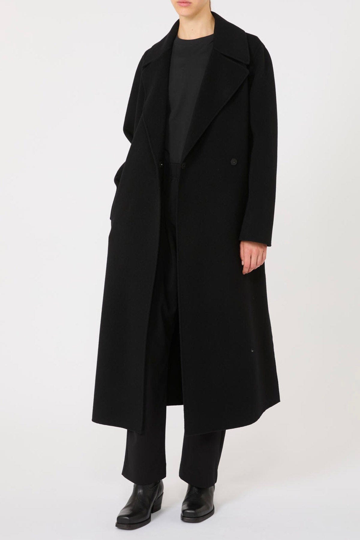MAXMARA&#39;S BRANDS MANTELLO-MANTELLA  Cappotto nero in lana donna Weekend Max Mara Manu
