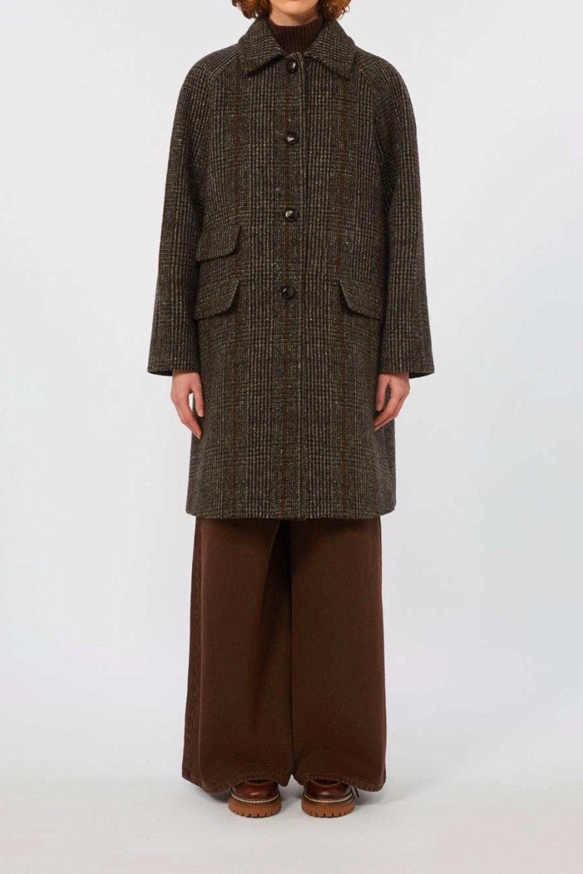 MAXMARA&#39;S BRANDS MANTELLO-MANTELLA  Cappotto principe di galles in lana Weekend Max Mara Pitone