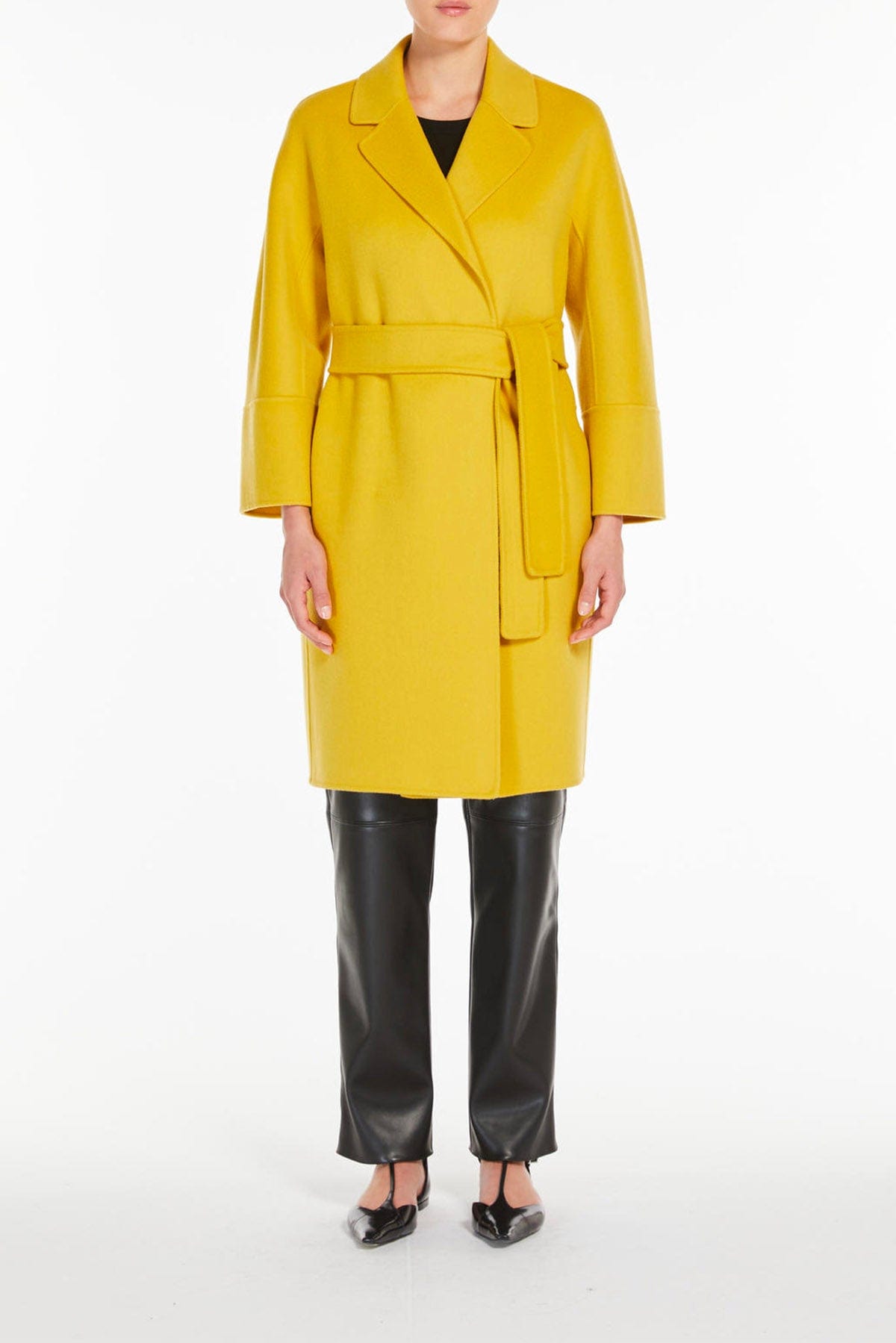 MAXMARA&#39;S BRANDS MANTELLO-MANTELLA  GIALLO / 34 Cappotto in Drap Pura Lana &#39;S Max Mara Arona