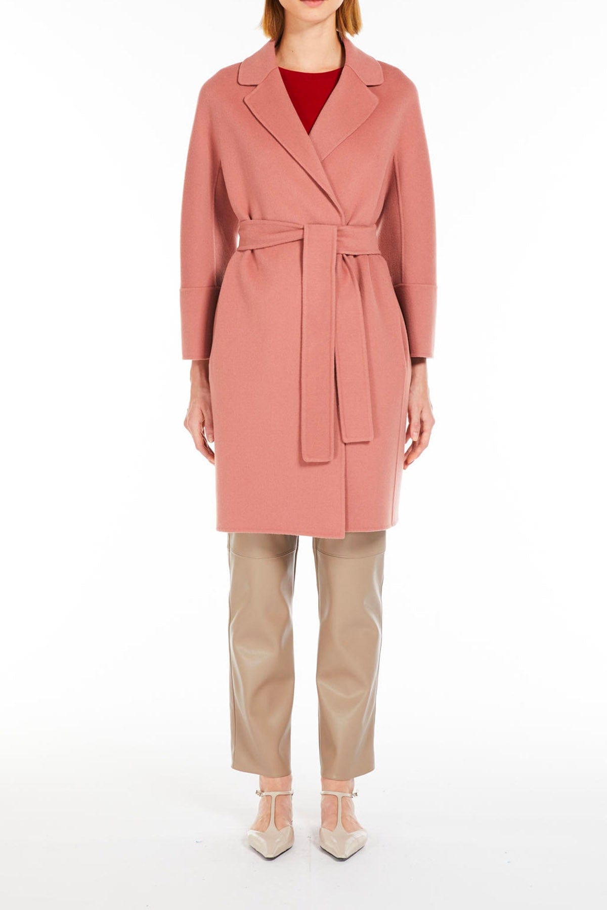 MAXMARA&#39;S BRANDS MANTELLO-MANTELLA  ROSA / 34 Cappotto in Drap Pura Lana &#39;S Max Mara Arona