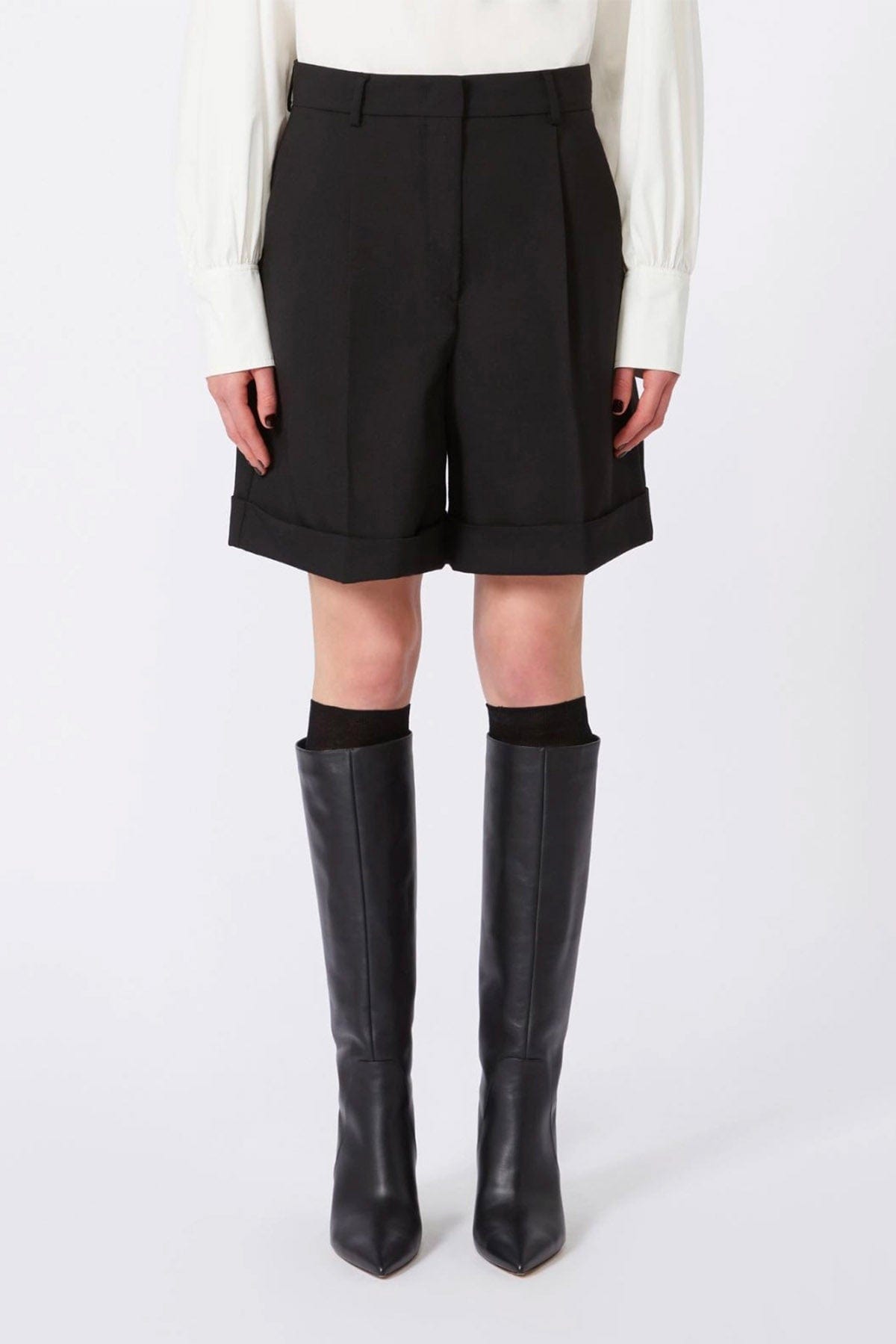 MAXMARA&#39;S BRANDS PANTALONE CORTO  Pantaloni corti neri over donna Max Mara Weekend Bussola1234