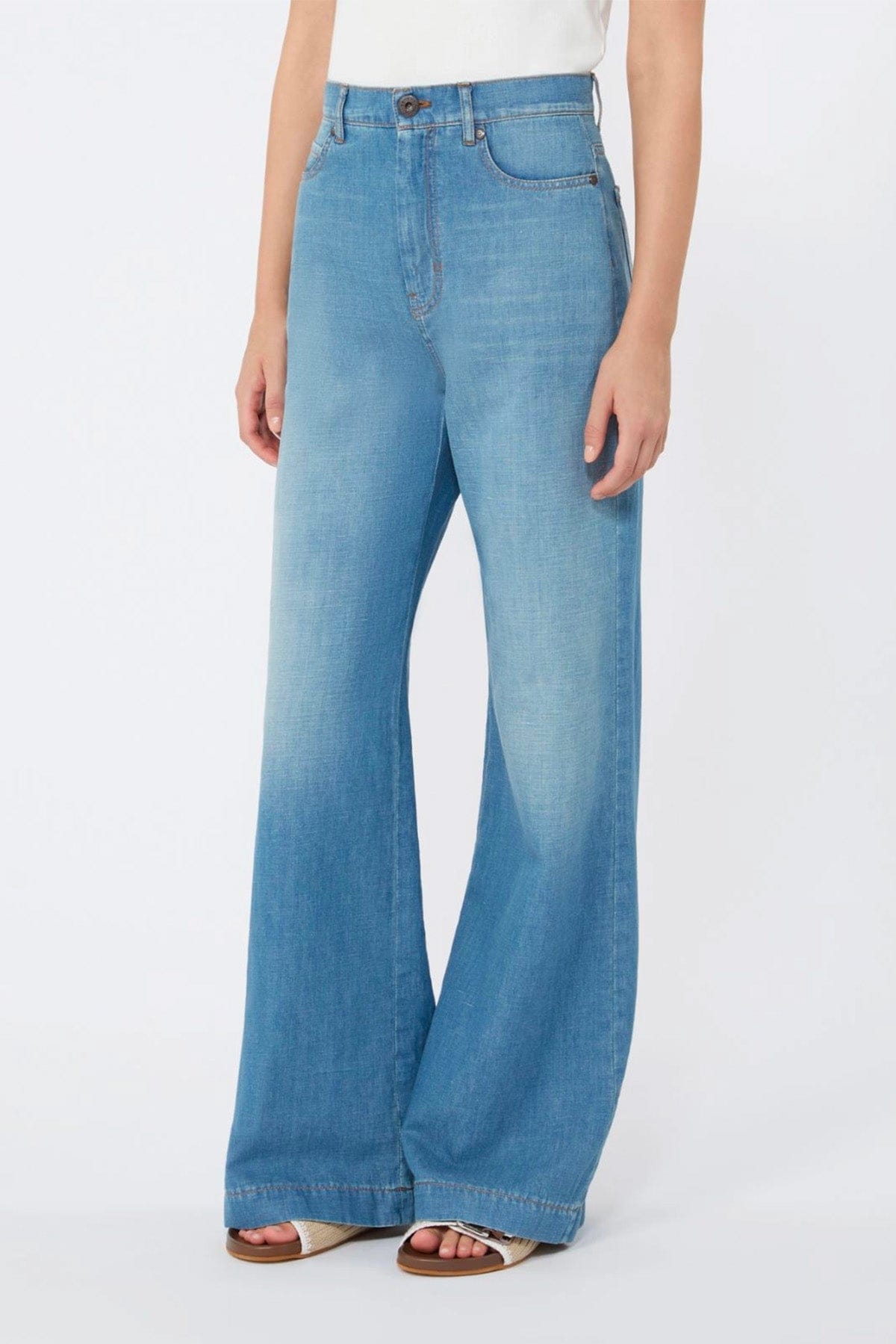 MAXMARA'S BRANDS PANTALONE IN DENIM  DENIM CHIARO / 34 Jeans a zampa donna Max Mara Weekend Wkdlatino