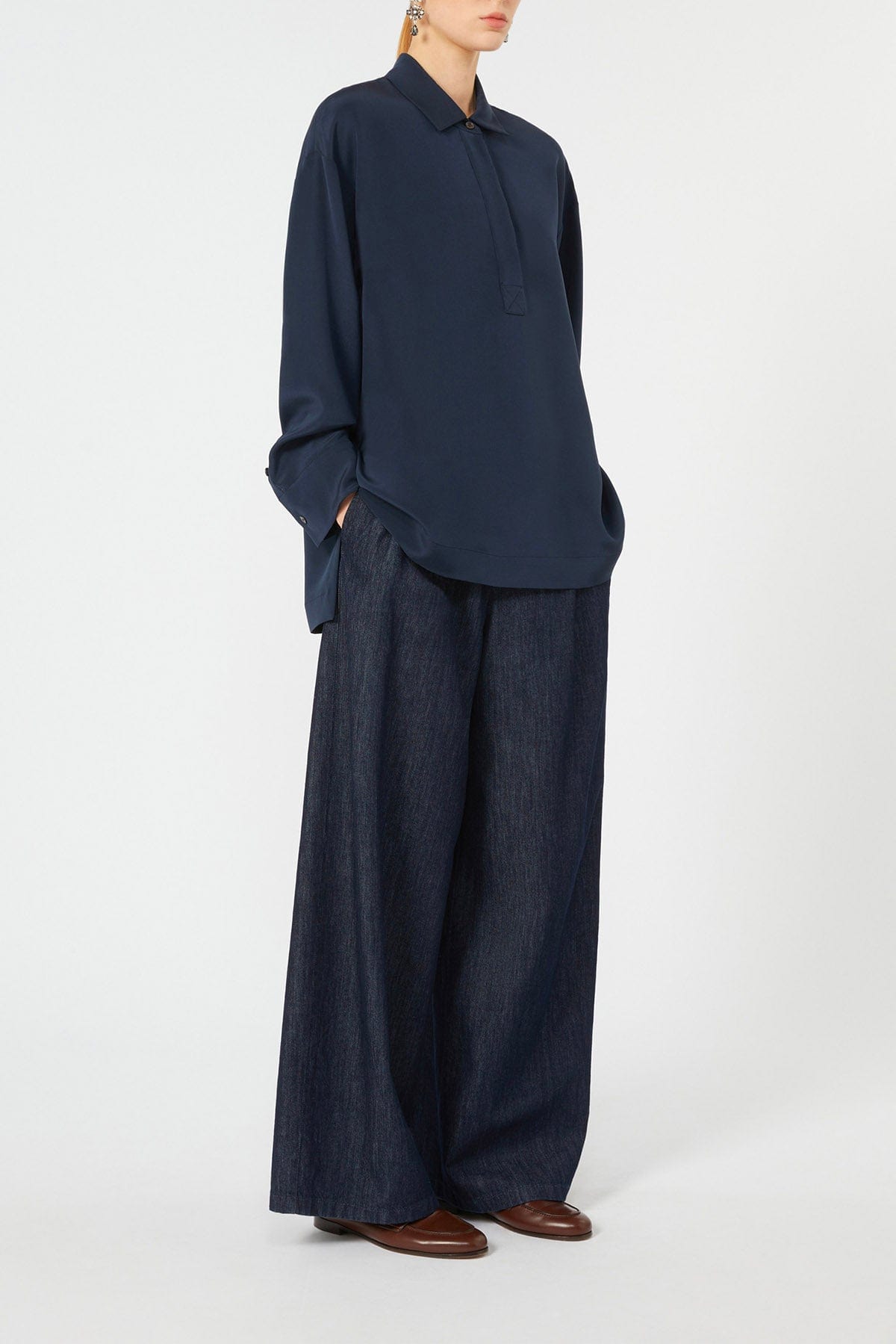 MAXMARA'S BRANDS PANTALONE IN DENIM  BLU / 34 Pantalone in denim over donna 'S Max Mara Luis