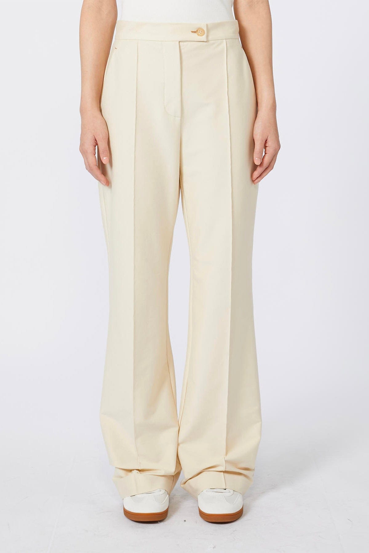 MAXMARA'S BRANDS PANTALONE IN JERSEY  BIANCO BURRO / XXS Pantaloni dritti donna Max Mara MM Ulivo