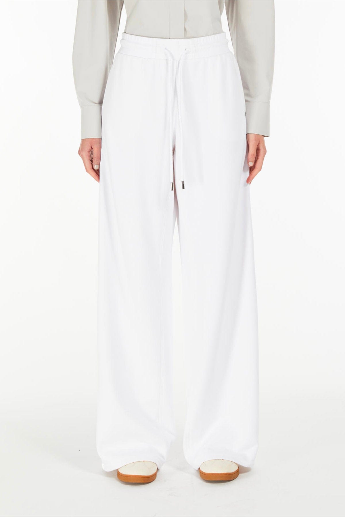 MAXMARA&#39;S BRANDS PANTALONE IN JERSEY  BIANCO GESSO / XXS Pantaloni in felpa donna Max Mara MM Veles