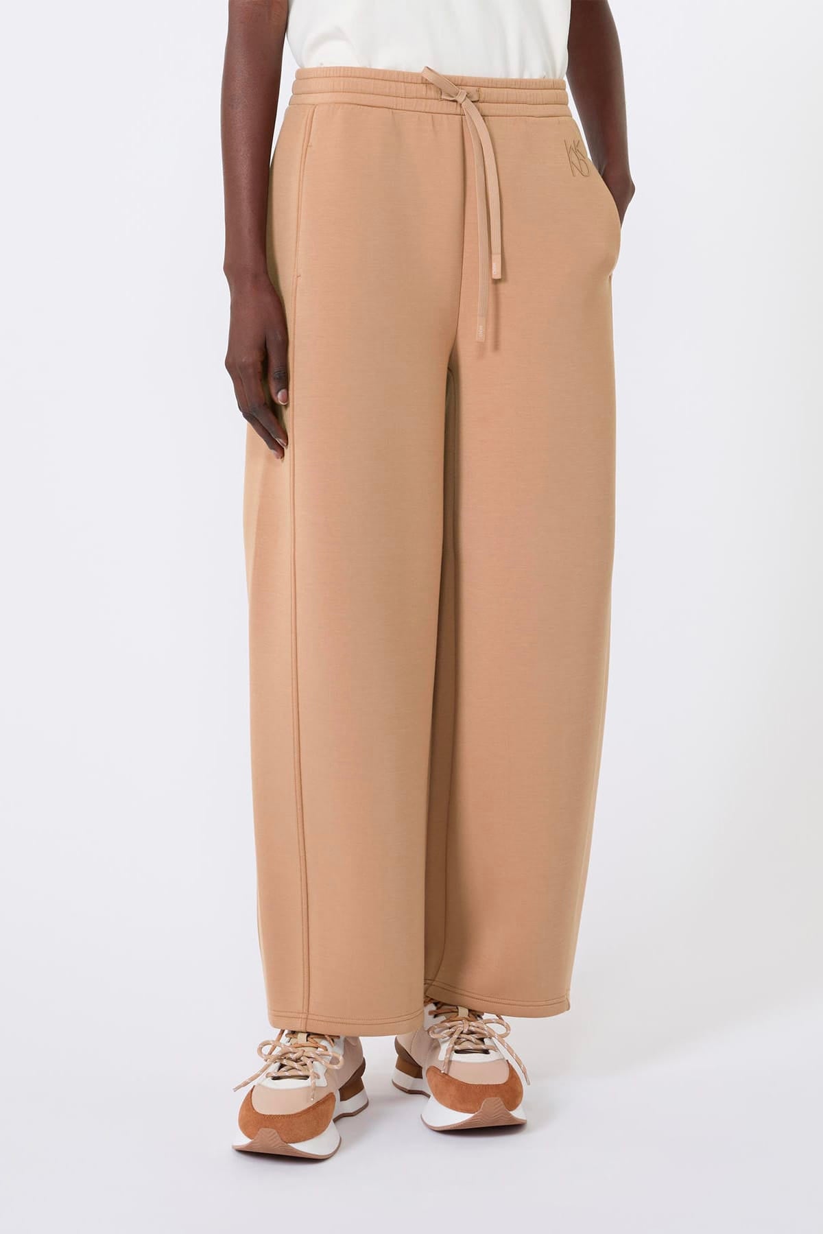 MAXMARA'S BRANDS PANTALONE IN JERSEY  CUOIO / XXS Pantaloni donna tuta in scuba Max Mara Weekend Wkdgetto