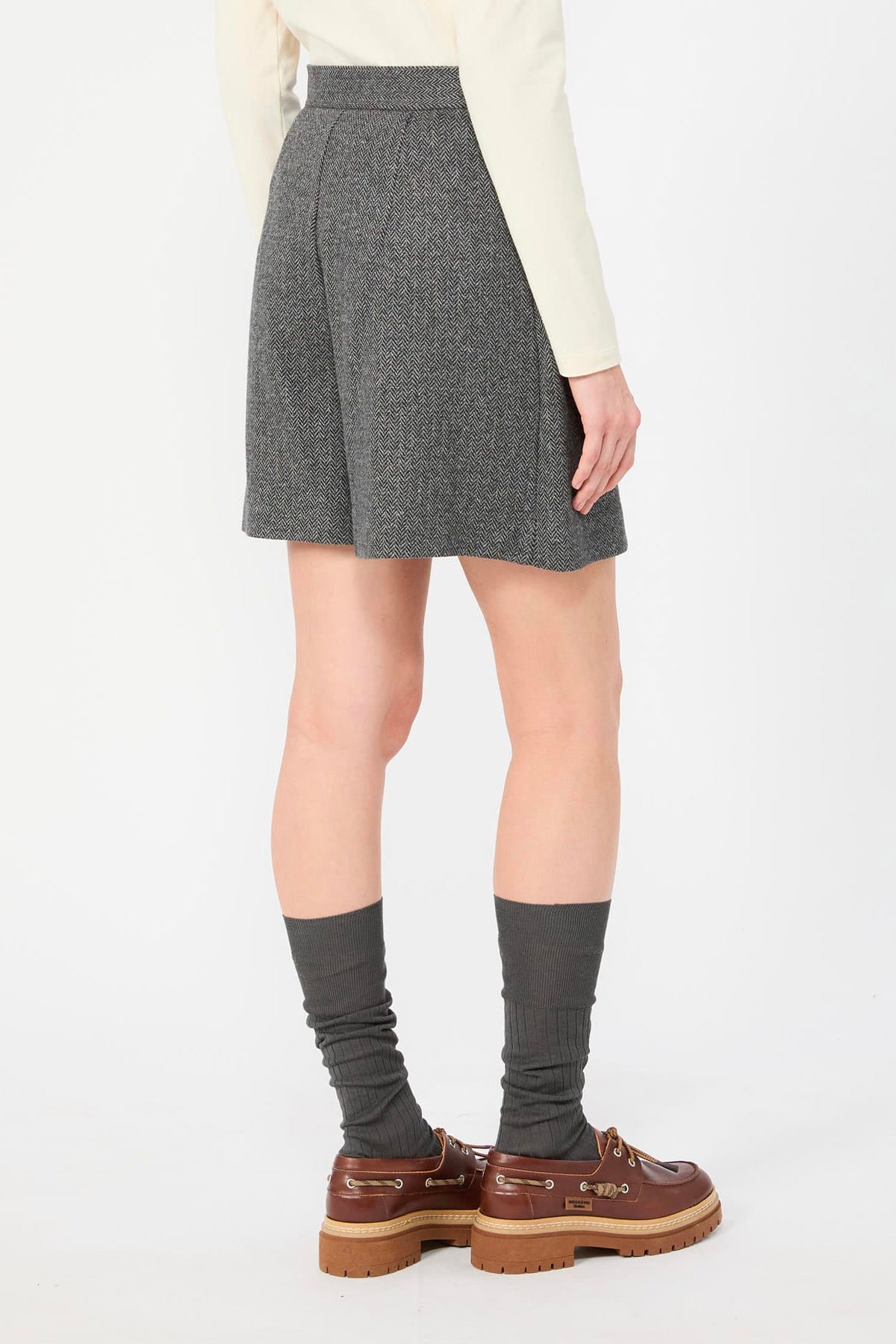 MAXMARA'S BRANDS PANTALONE IN JERSEY  GRIGIO / XXS Gonna corta stampa chevron Max Mara Weekend Wkdvetta