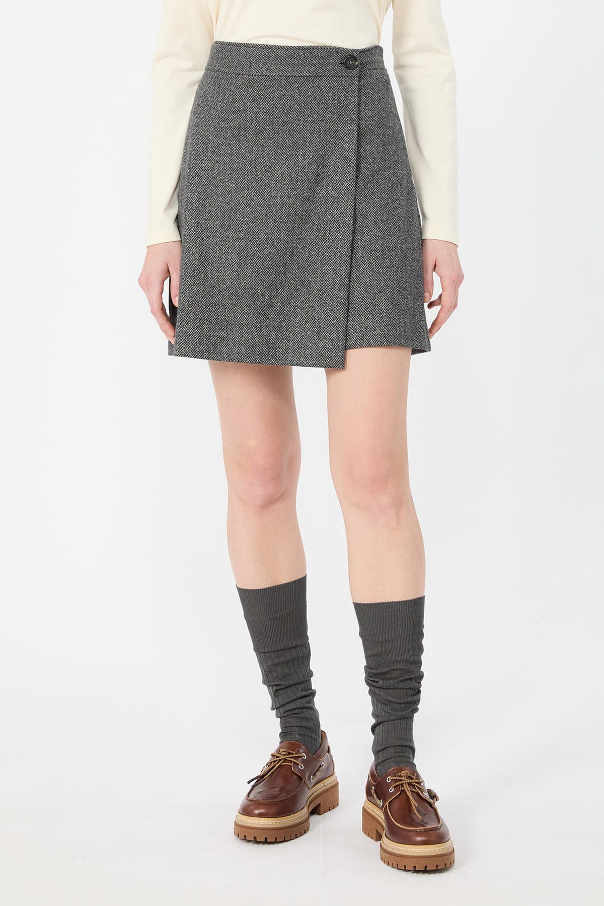 MAXMARA'S BRANDS PANTALONE IN JERSEY  GRIGIO / XXS Gonna corta stampa chevron Max Mara Weekend Wkdvetta