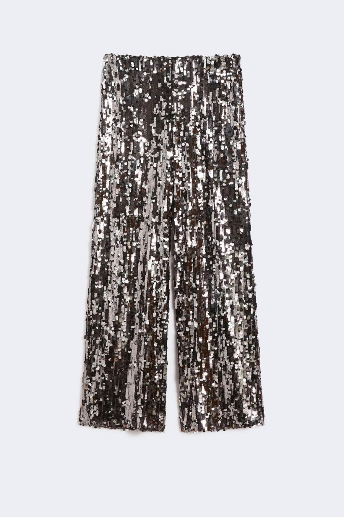 MAXMARA'S BRANDS PANTALONE IN JERSEY  NERO PAILLETTES / XXS Pantaloni paillettes donna Max Mara Weekend Cabreo1234