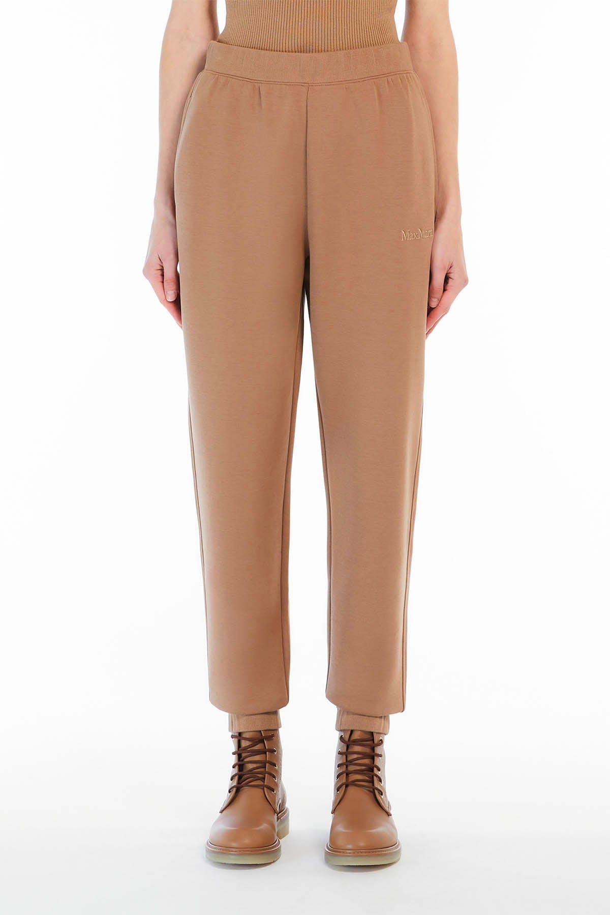 MAXMARA'S BRANDS PANTALONE IN JERSEY  CAMMELLO / XXS Pantalone Donna 'S Max Mara in Jersey Po