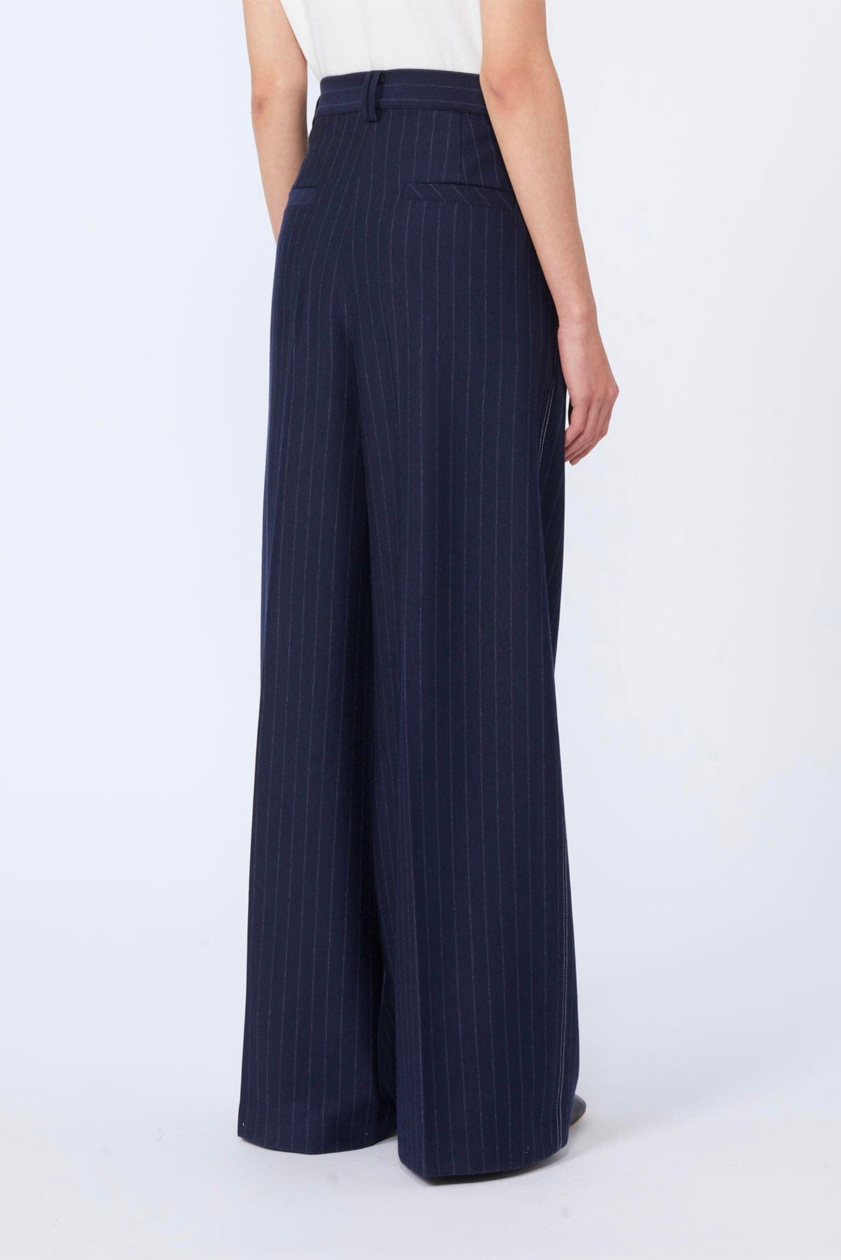 MAXMARA'S BRANDS PANTALONE IN JERSEY  BLU GESSATO / XXS Pantaloni blu gessati dritti Max Mara MM Gela