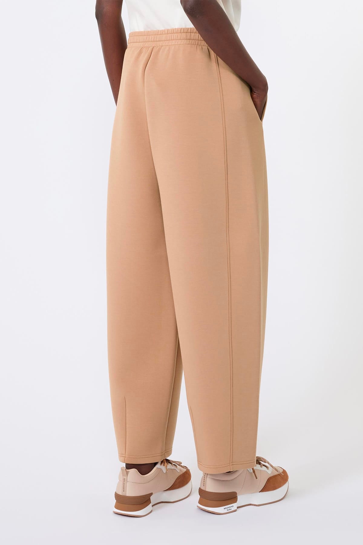MAXMARA'S BRANDS PANTALONE IN JERSEY  CUOIO / XXS Pantaloni donna tuta in scuba Max Mara Weekend Wkdgetto