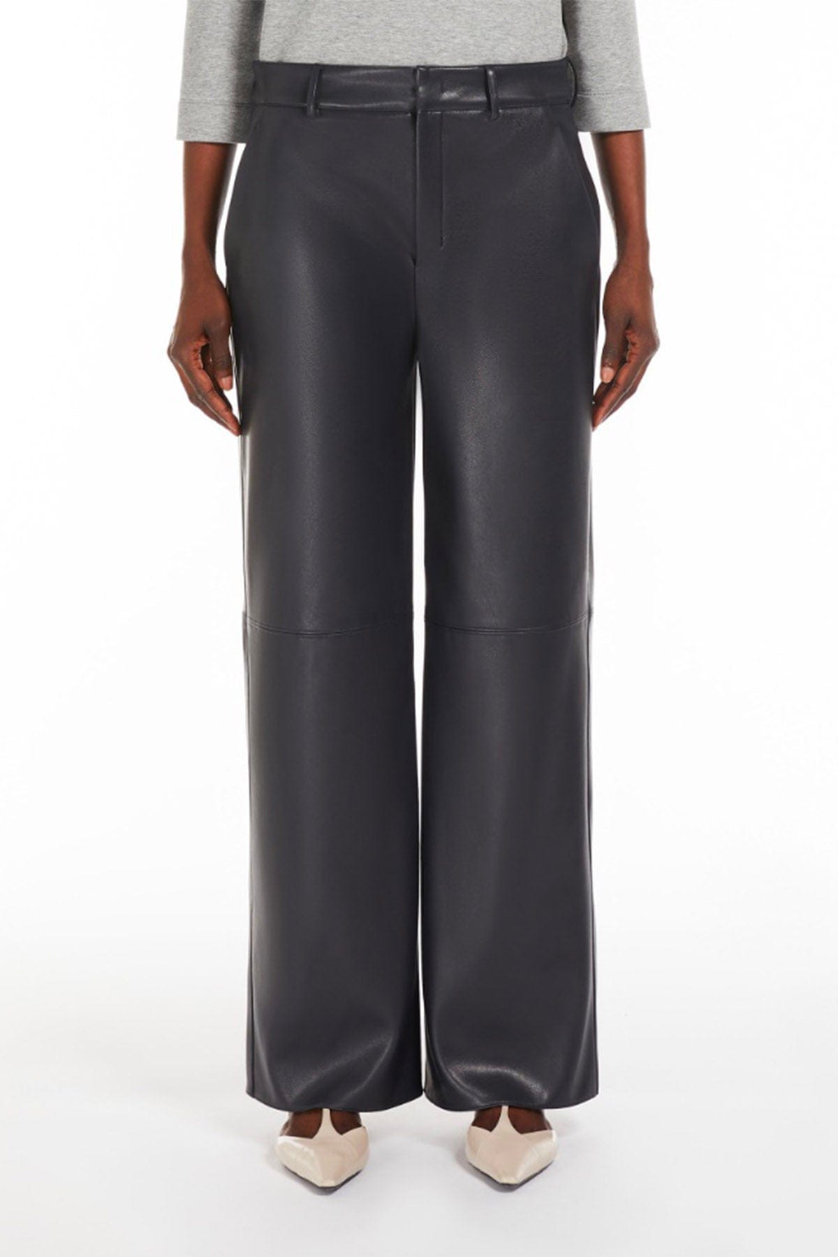 MAXMARA&#39;S BRANDS PANTALONE IN JERSEY  Pantaloni in ecopelle nera donna &#39;S Max Mara Storia