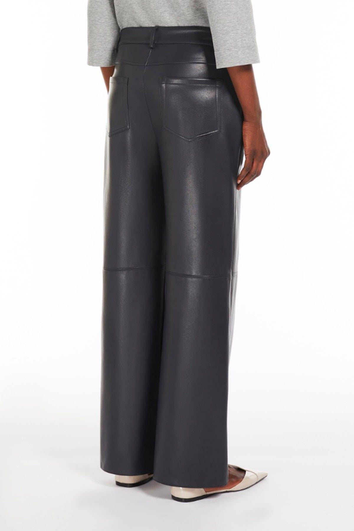 MAXMARA&#39;S BRANDS PANTALONE IN JERSEY  Pantaloni in ecopelle nera donna &#39;S Max Mara Storia