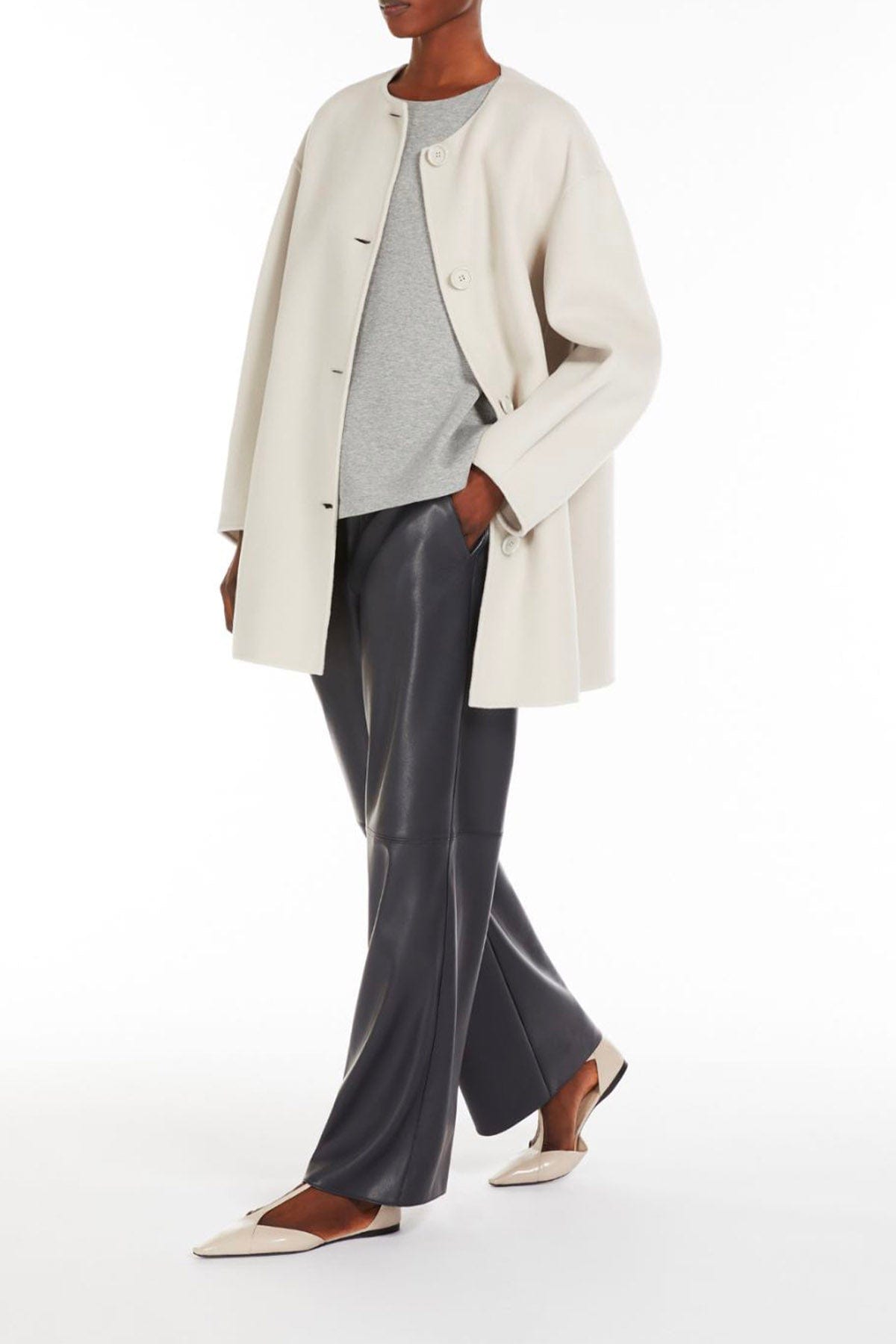 MAXMARA&#39;S BRANDS PANTALONE IN JERSEY  Pantaloni in ecopelle nera donna &#39;S Max Mara Storia