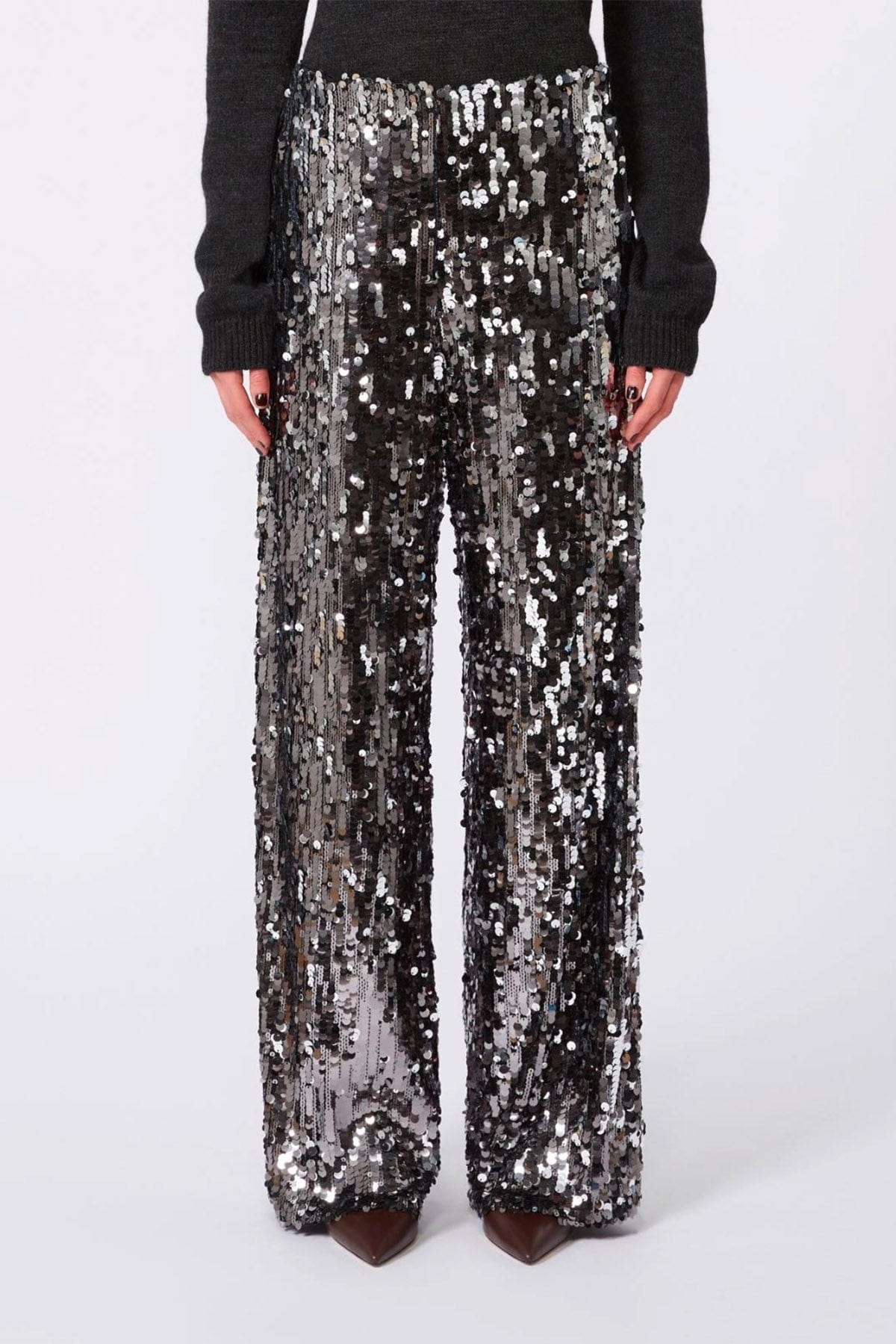 MAXMARA'S BRANDS PANTALONE IN JERSEY  NERO PAILLETTES / XXS Pantaloni paillettes donna Max Mara Weekend Cabreo1234