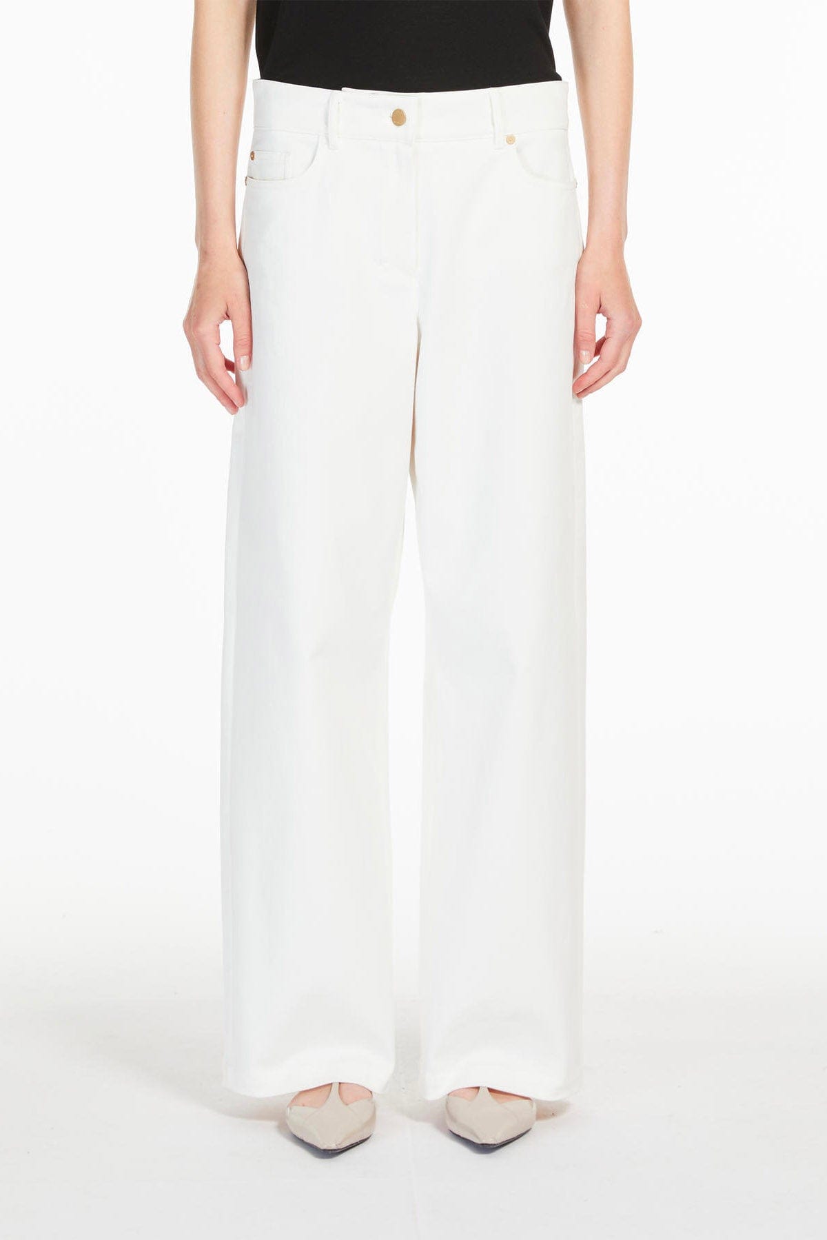 MAXMARA&#39;S BRANDS PANTALONE LUNGO  BIANCO / 34 Pantaloni donna over bianchi &#39;S Max Mara Marianna