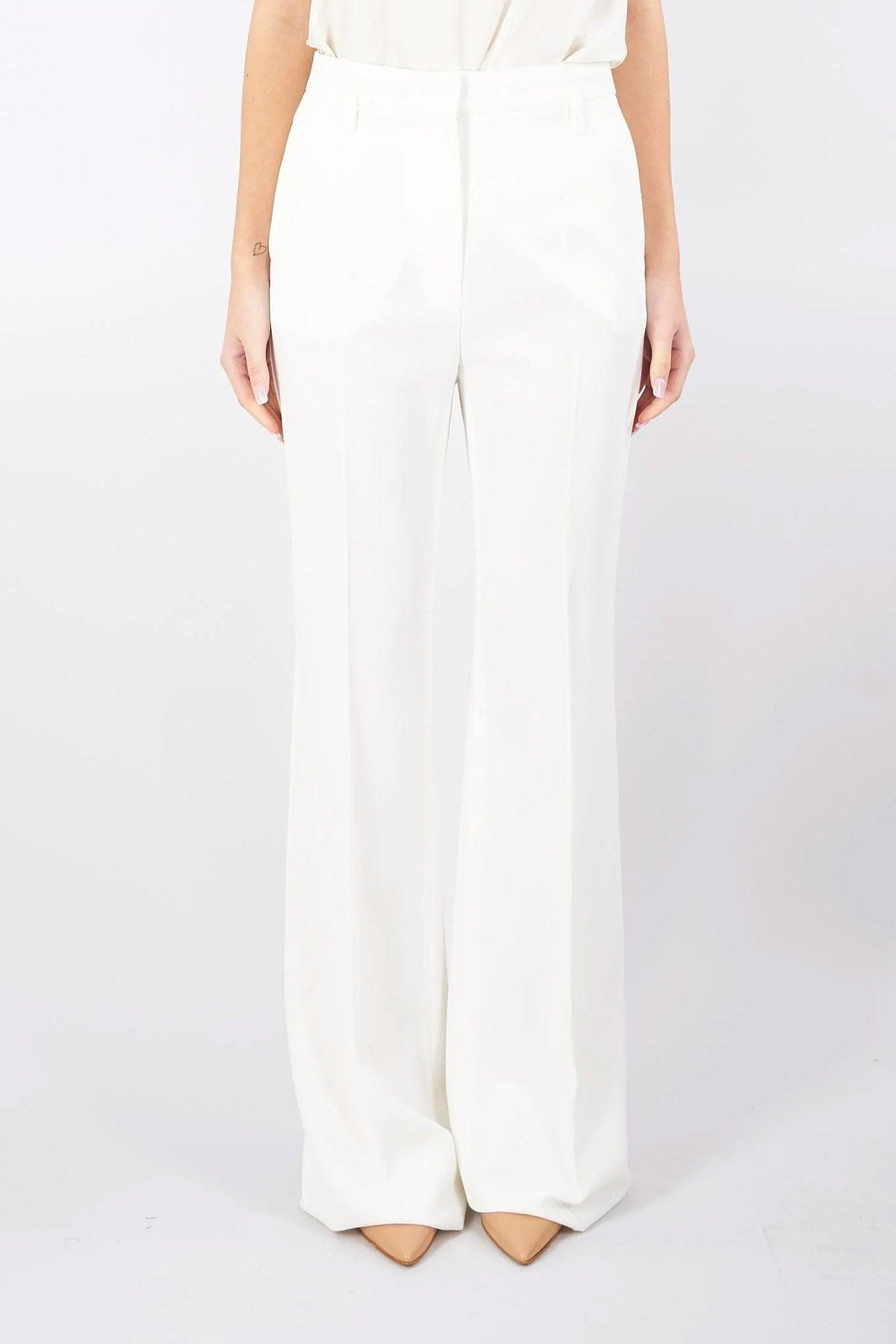 MAXMARA'S BRANDS PANTALONE LUNGO  BIANCO BURRO / 34 Pantalone bianco burro donna Studio Max Mara Haven