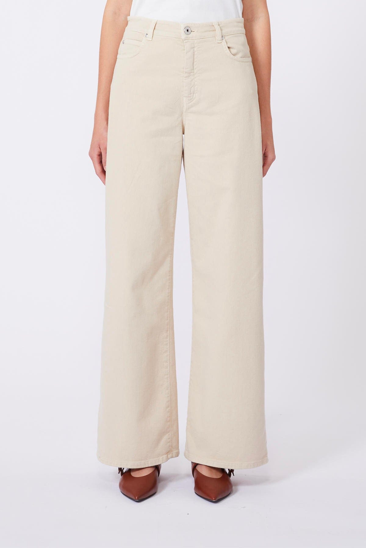 MAXMARA'S BRANDS PANTALONE LUNGO  BIANCO OTTICO / 34 Jeans ampio donna Weekend Max Mara Wkdmedina