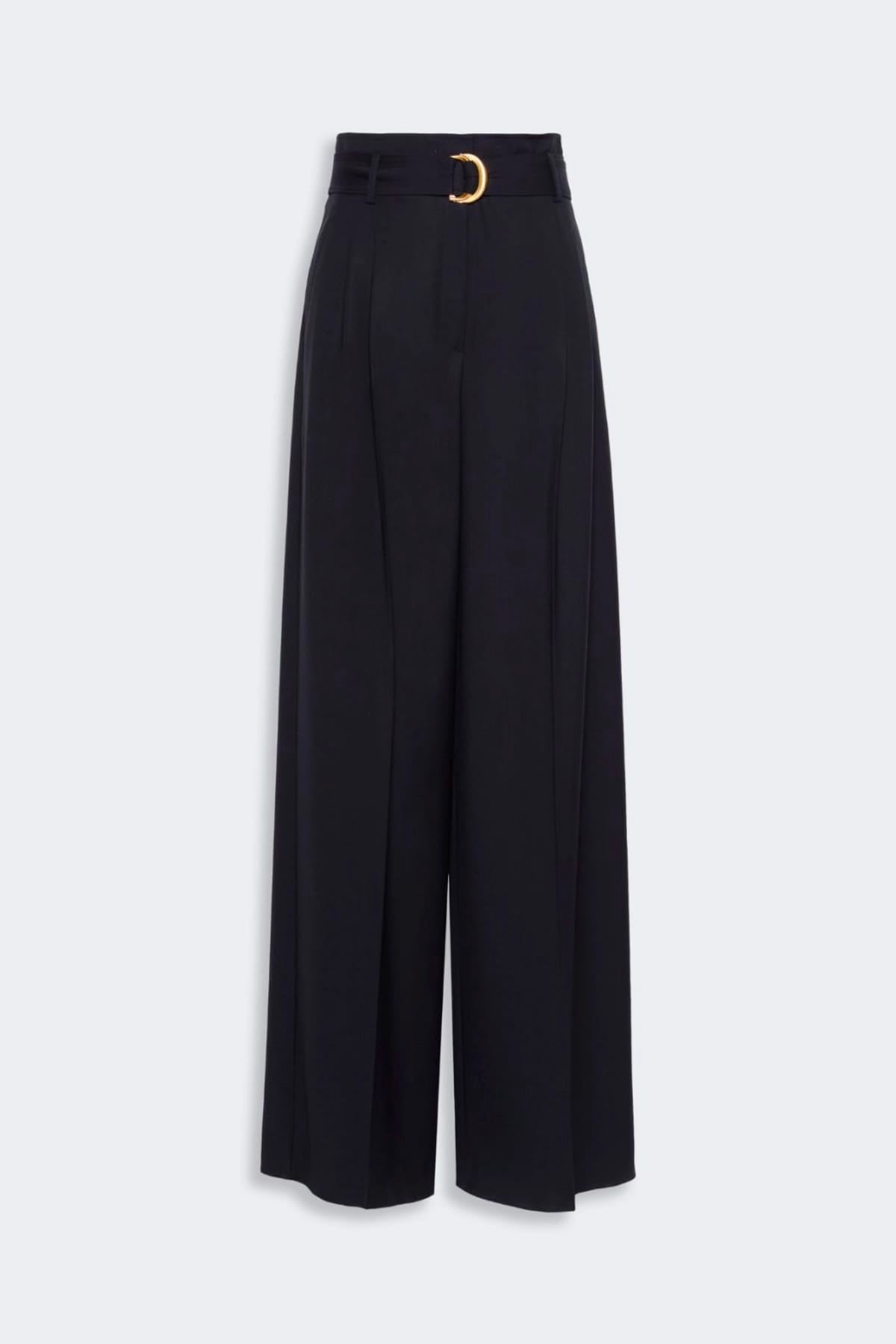 MAXMARA'S BRANDS PANTALONE LUNGO  BLU / 34 Pantaloni in lana ampi donna Max Mara Studio Mstserio