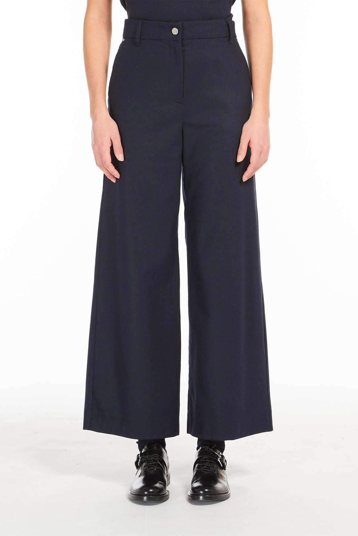 MAXMARA'S BRANDS PANTALONE LUNGO  BLU SCURO / 34 Pantaloni in Lana Donna 'S Max Mara Ermes