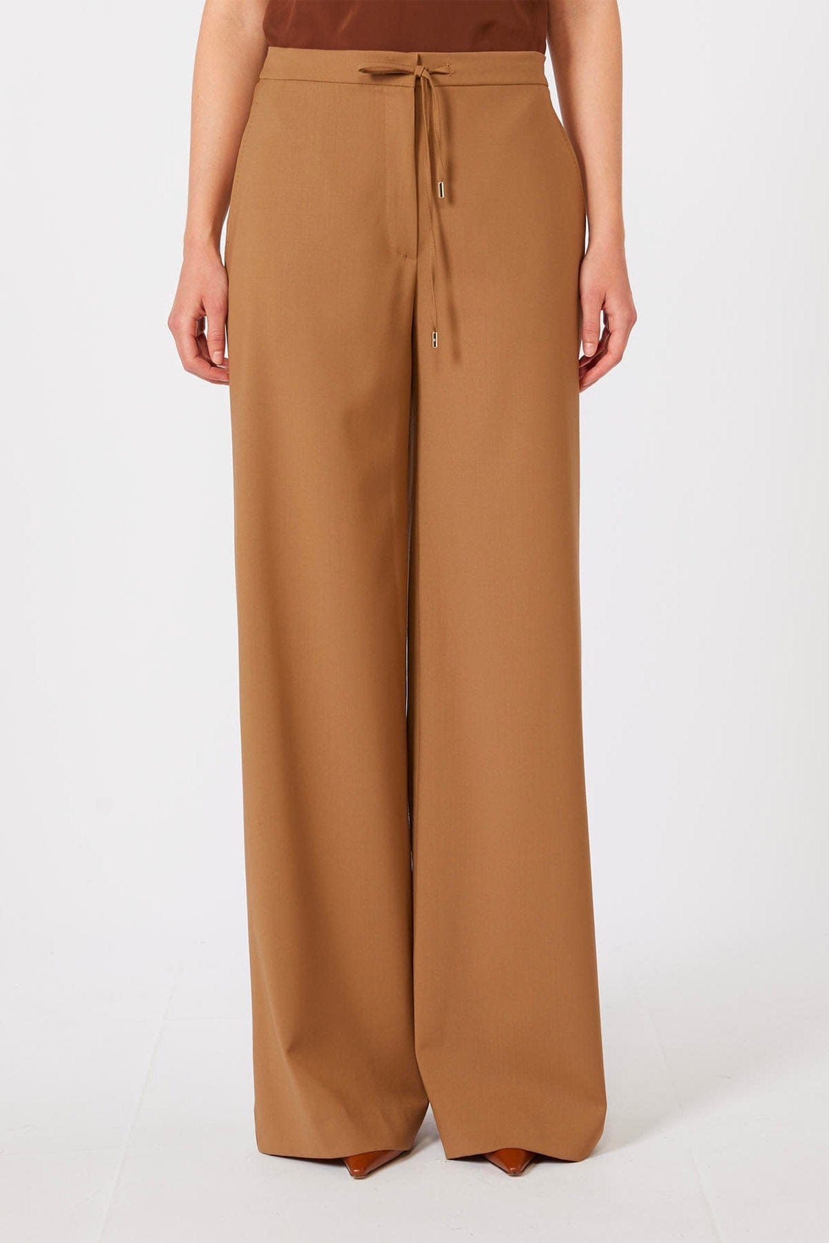 MAXMARA'S BRANDS PANTALONE LUNGO  CAMMELLO / 34 Pantaloni in lana donan Max Mara Studio Mstcorone