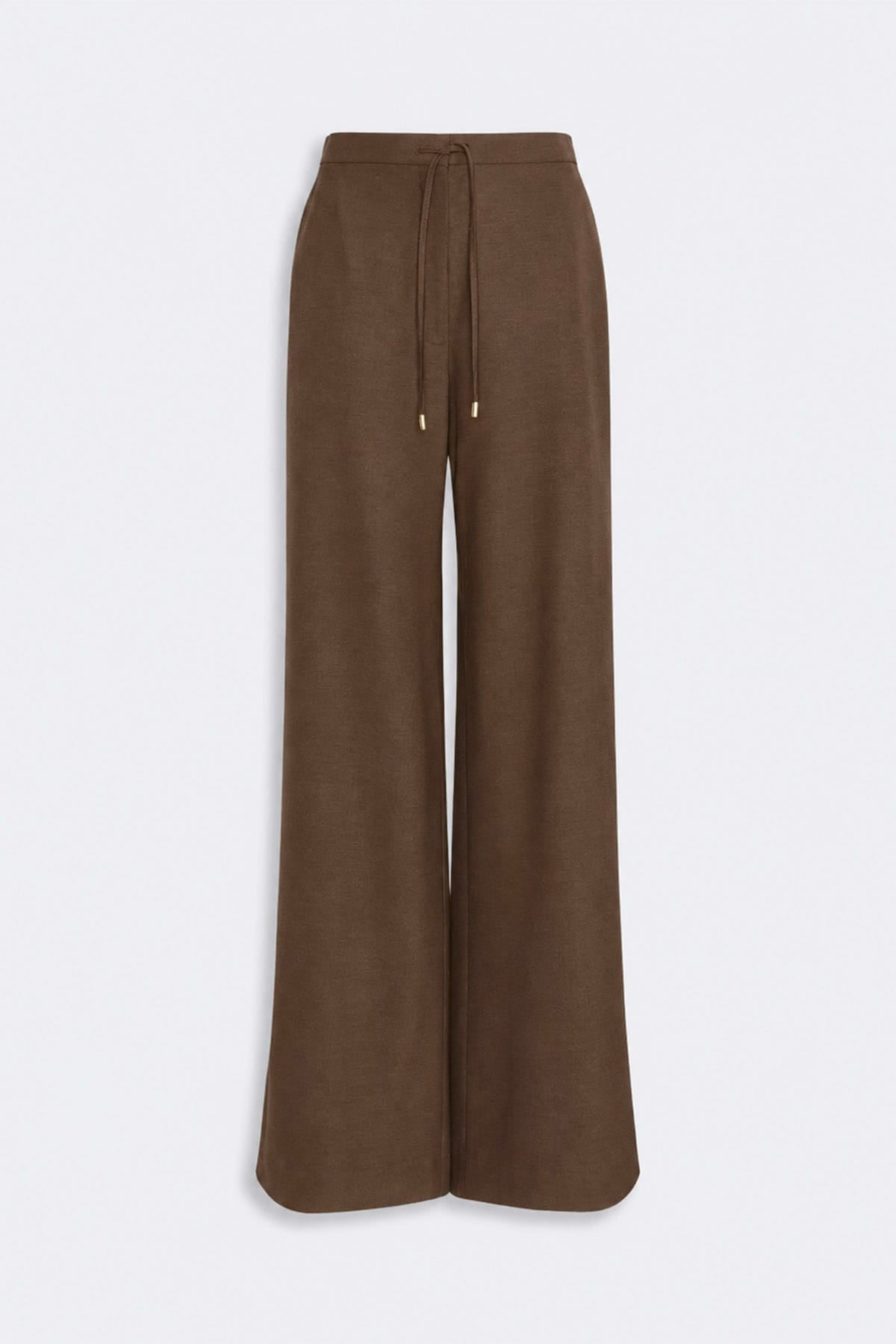 MAXMARA'S BRANDS PANTALONE LUNGO  CASTAGNA MARRONE / 34 Pantaloni fluidi in lana donna Max Mara Studio Mstdenaro