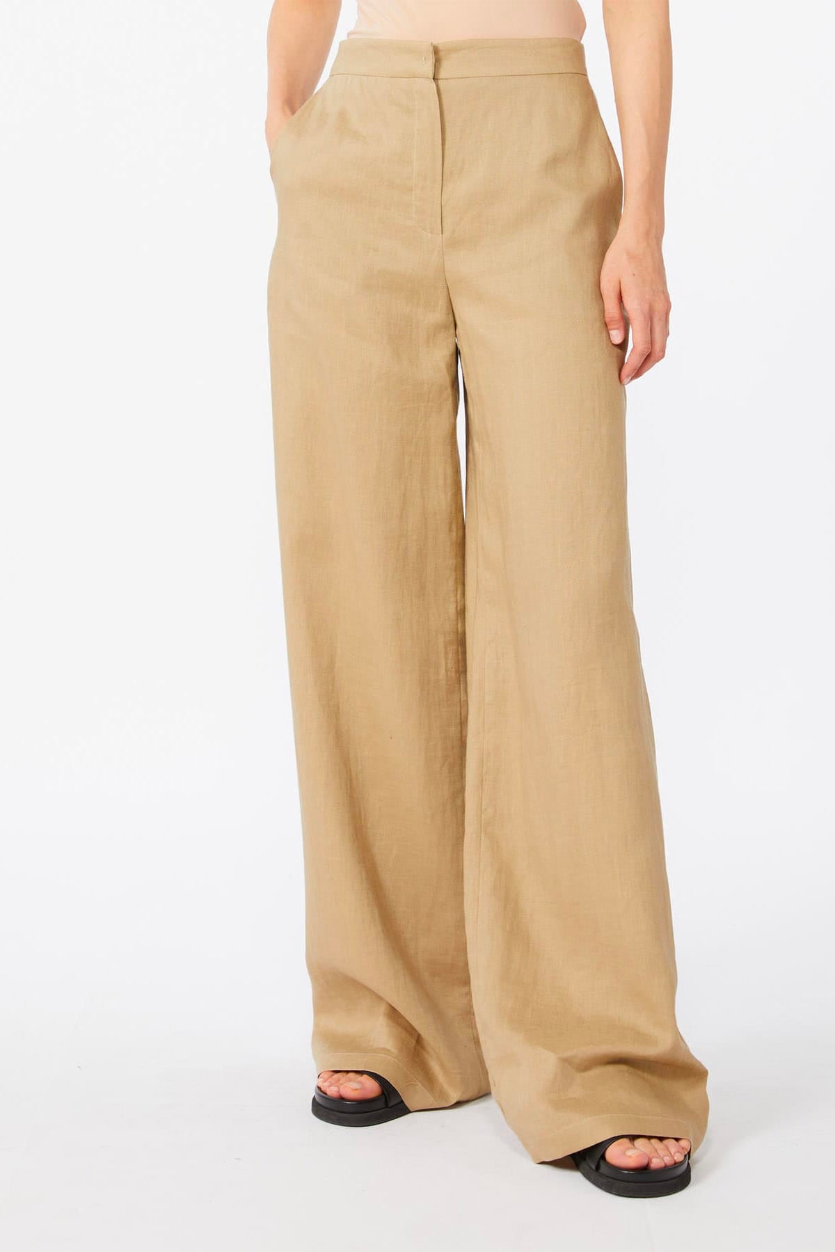 MAXMARA'S BRANDS PANTALONE LUNGO  CORDA / 34 Pantaloni in lino donna Max Mara Studio Msttapioca