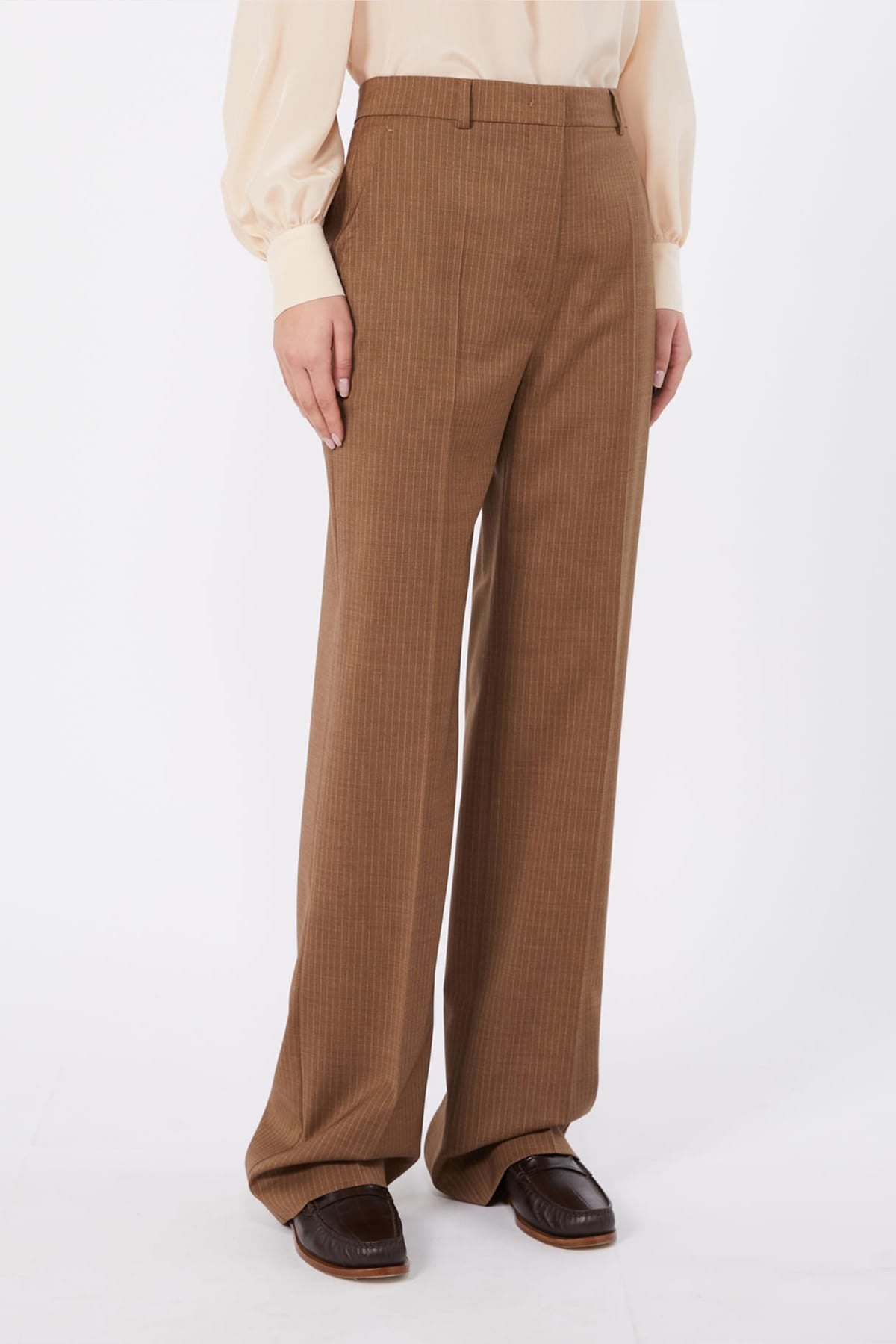 MAXMARA'S BRANDS PANTALONE LUNGO  GESSATO / 34 Pantaloni in lana donna Max Mara Studio Mstcambusa