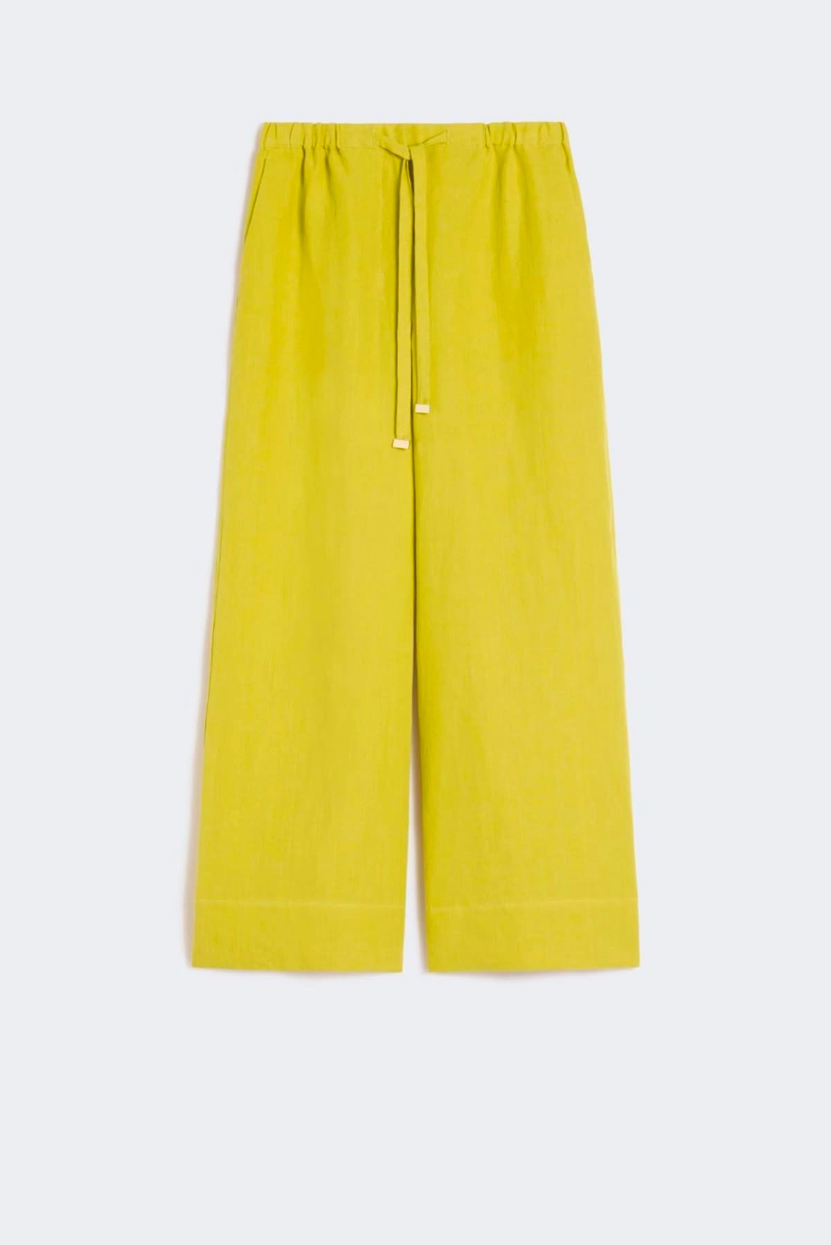 MAXMARA'S BRANDS PANTALONE LUNGO  GIALLO LIMONE / 34 Pantaloni in lino donna 'S Max Mara Smmaurora