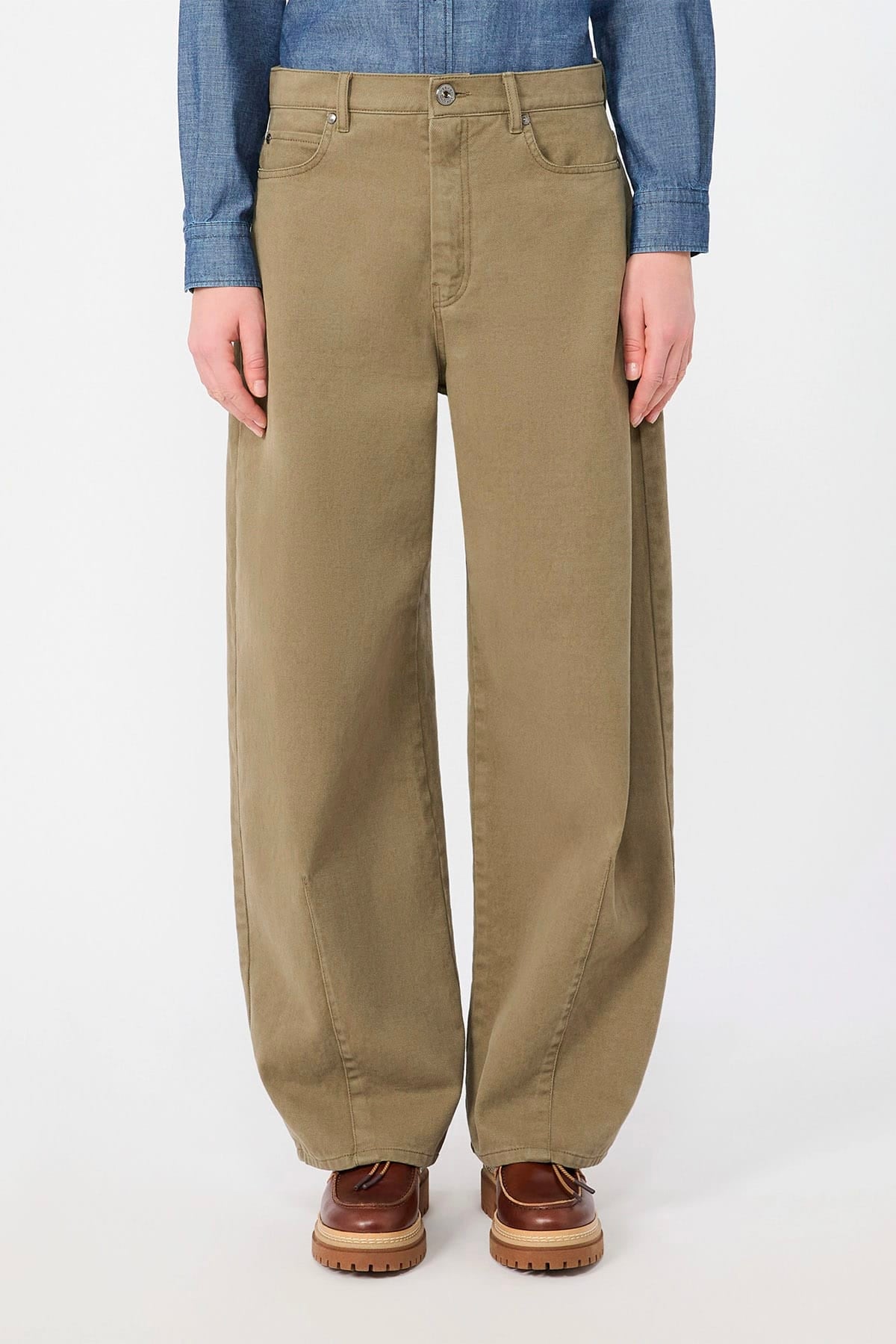 MAXMARA'S BRANDS PANTALONE LUNGO  VERDE KAKI / 34 Jeans over donna Max Mara Weekend Wkdordine