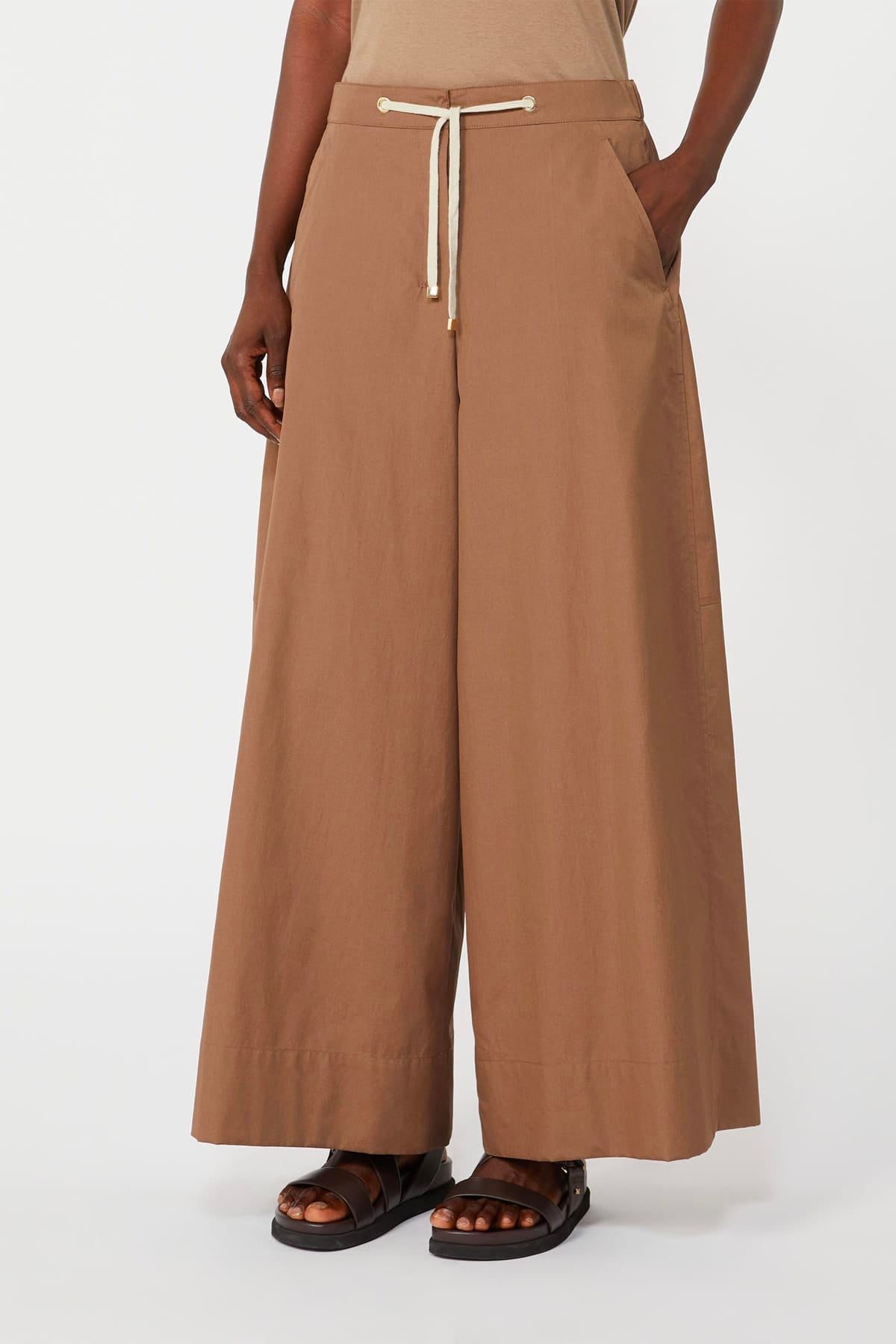 MAXMARA'S BRANDS PANTALONE LUNGO  MARRONE MOU / 34 Camicia in cotone donna 'S Max Mara Smmali
