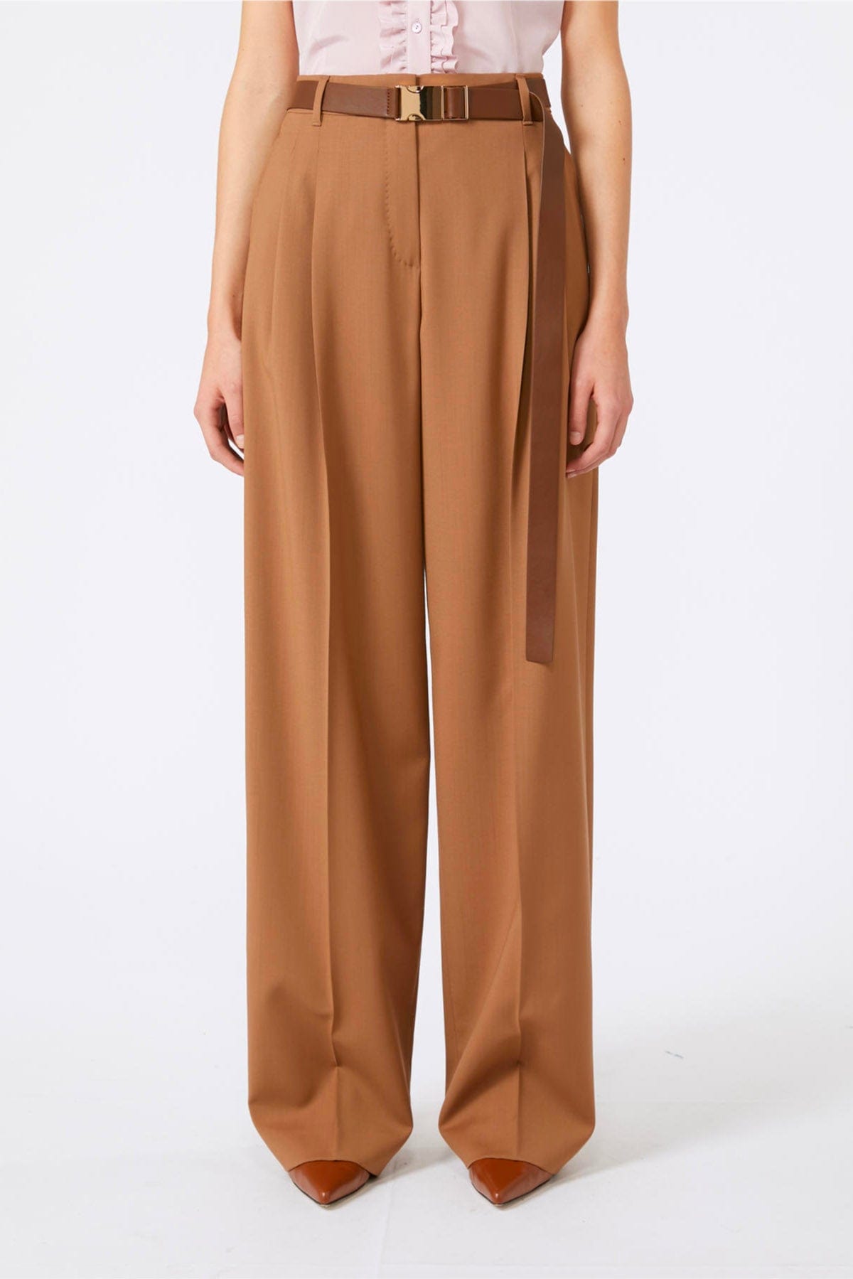 MAXMARA&#39;S BRANDS PANTALONE LUNGO  MARRONE VISONE / 34 Pantalone lungo in lana donna Studio Max Mara Bergamo