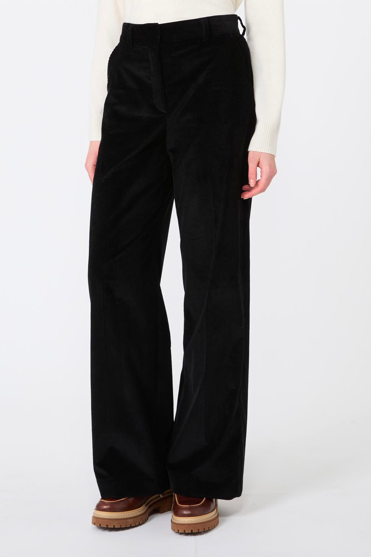 MAXMARA'S BRANDS PANTALONE LUNGO  NERO / 34 Pantaloni in Velluto donna Max Mara Weekend Wkdtania