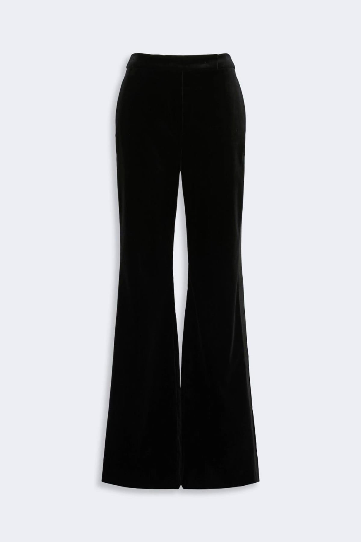 MAXMARA'S BRANDS PANTALONE LUNGO  NERO / 34 Pantaloni in velluto nero donna eleganti Max Mara Studio Mseoscuri