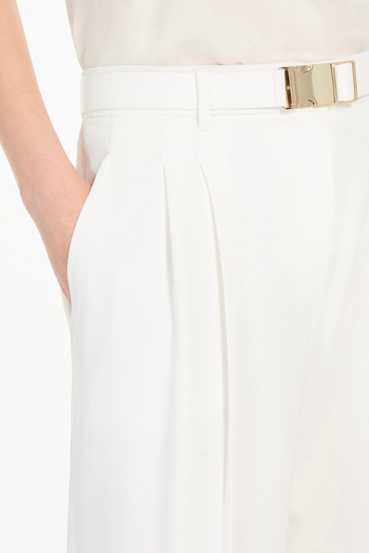 MAXMARA'S BRANDS PANTALONE LUNGO  BIANCO / 34 Pantalone Bianco Donna Max Mara Studio Neottia