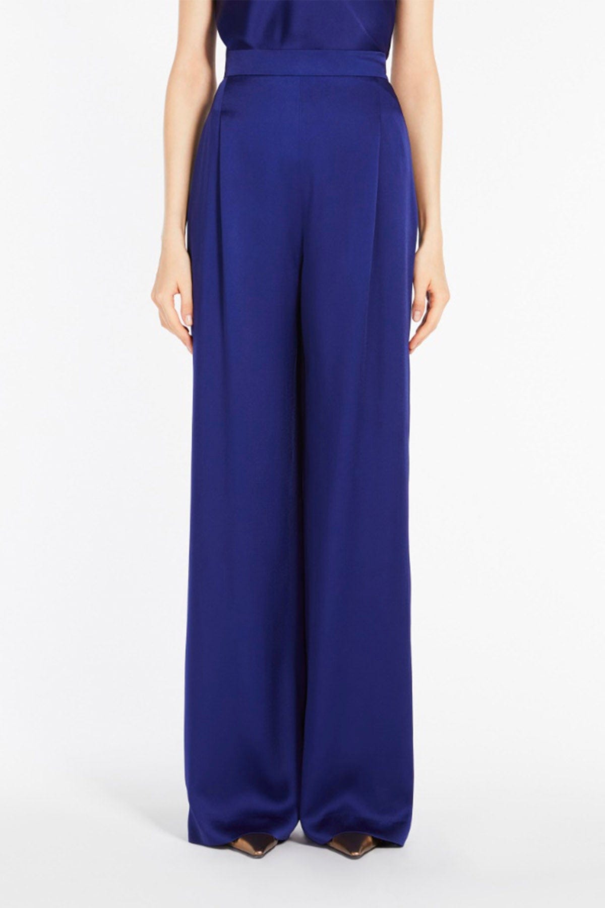 MAXMARA'S BRANDS PANTALONE LUNGO  VIOLA BLUEBERRY / 34 Pantalone donna in crepe Max Mara Studio Ieti