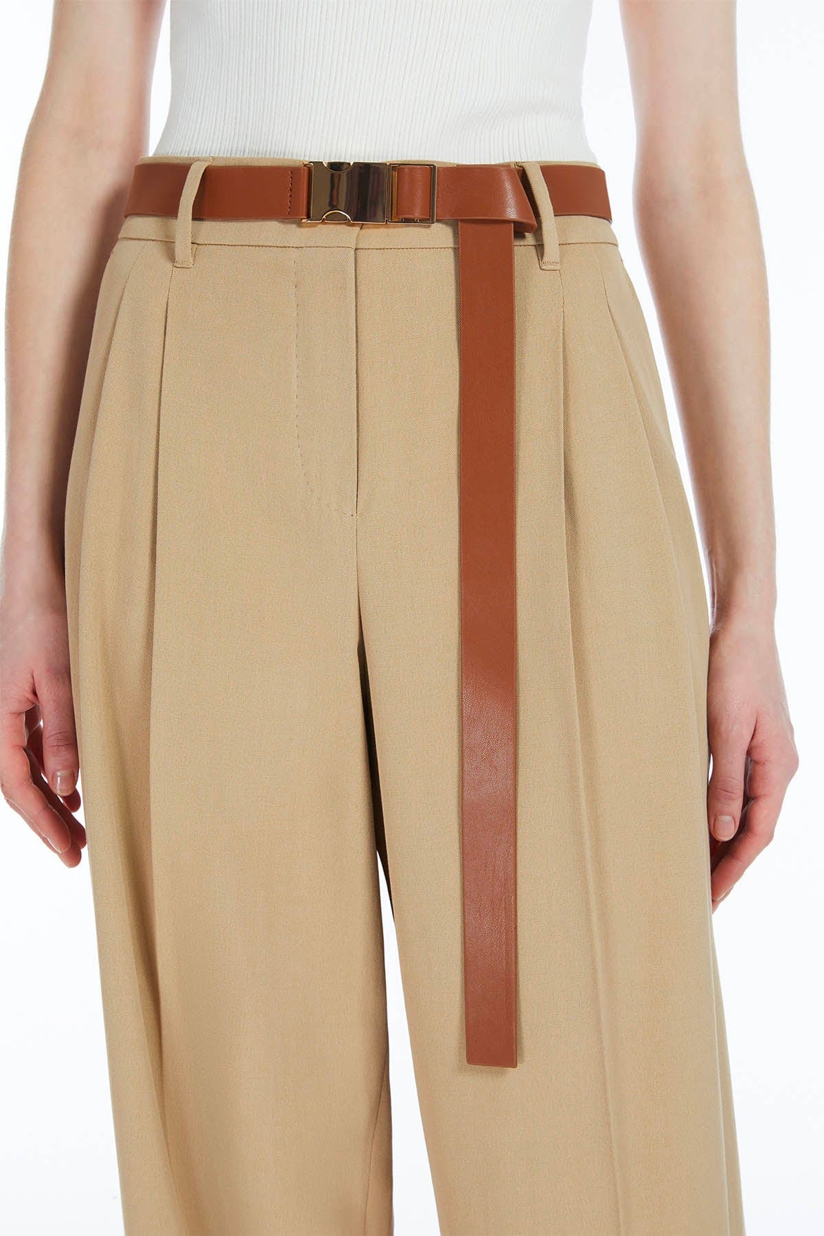 MAXMARA'S BRANDS PANTALONE LUNGO  BEIGE COLONIALE / 34 Pantalone Donna Max Mara studio Ezio