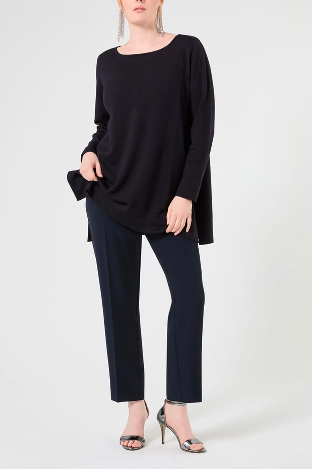 MAXMARA'S BRANDS PANTALONE LUNGO  BLU NOTTE / 11 Pantalone elegante blu donna Marina Rinaldi Ravel